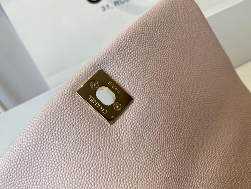 [TOP] CHANEL CoCo Handle Bag Caviar Small 19cm - Light Pink