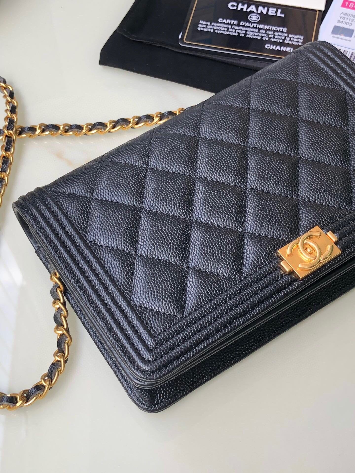 [TOP] CHANEL Le Boy WOC Caviar Leather - Black & GHW