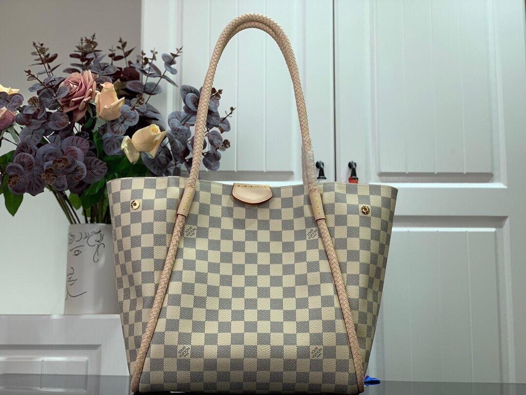 [TOP] Louis Vuitton LV Propriano Damier Azur Shoulder Bag 31cm-Beige