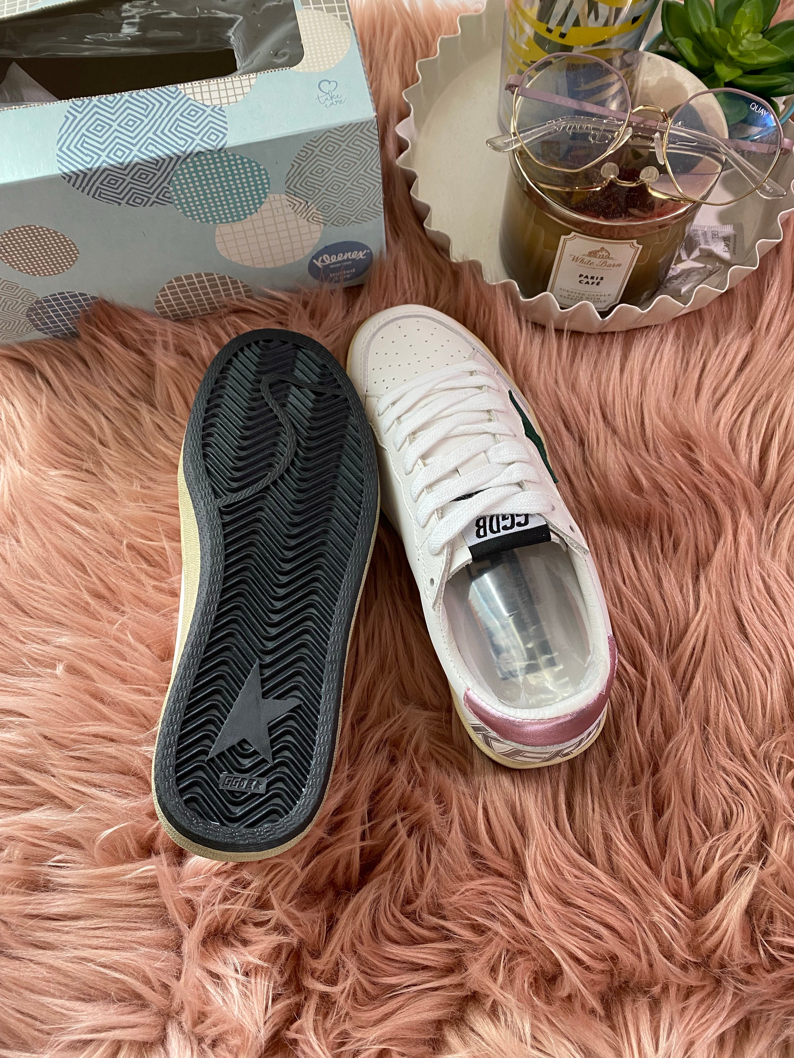 [TOP] GGDB Ballstar Sneakers - Dark Green Star and Pink