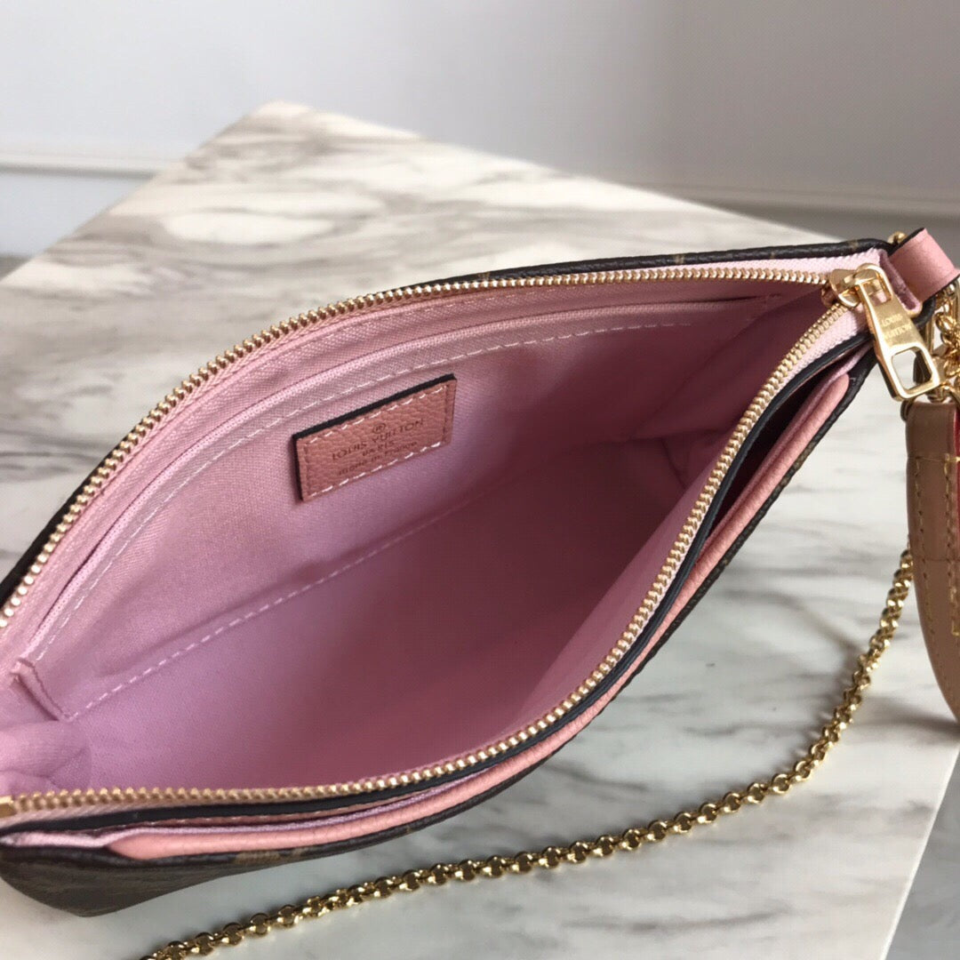 [TOP] Louis Vuitton LV  Palas Clutch 21.5 x 12.5 x 5 cm- Pink
