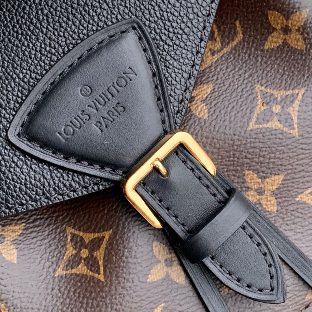 [TOP] Louis Vuitton LV Backpack Montsouris Monogram PM 27.5×33×14CM - Black