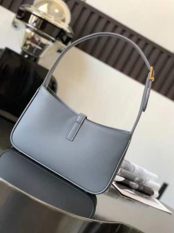 [TOP] Yves Saint Laurent YSL LE 5A7 Bag - Grey & GHW