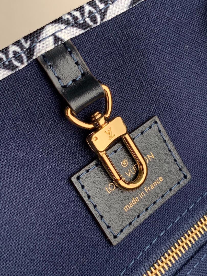 [TOP] Louis Vuitton LV 1854 Jacquard On The Go GM  41x34x19cm-Dark Blue