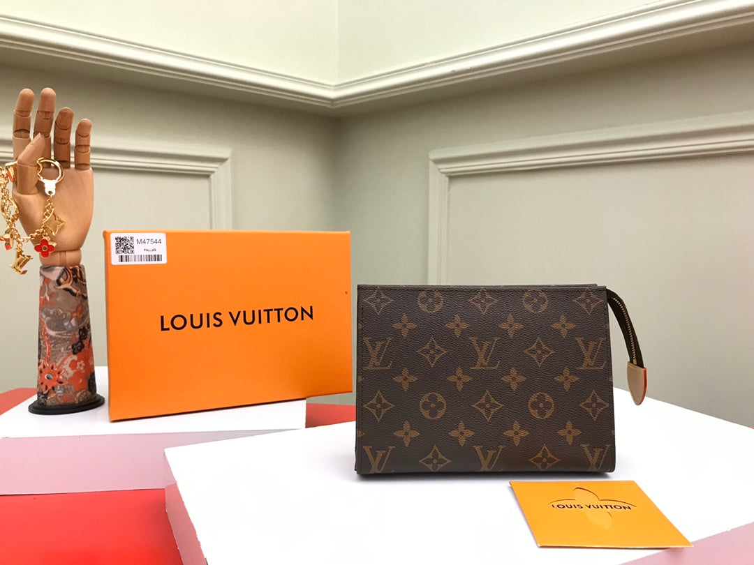 [TOP] Louis Vuitton LV Toilery Pouch Monogram 19/15/6cm-Brown