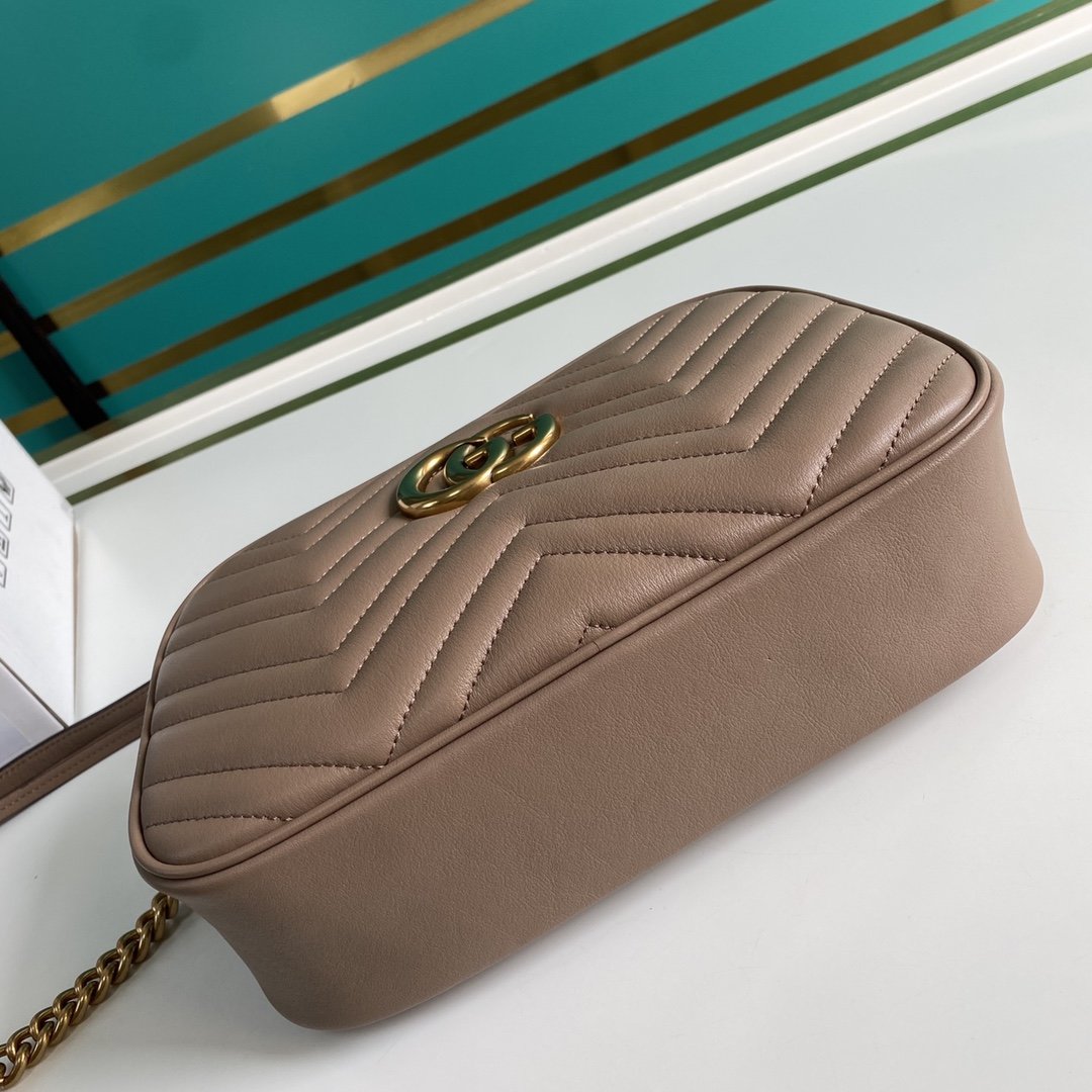 [TOP] GUCCI GG Small Marmont Shoulder Bag - Dusty Rose