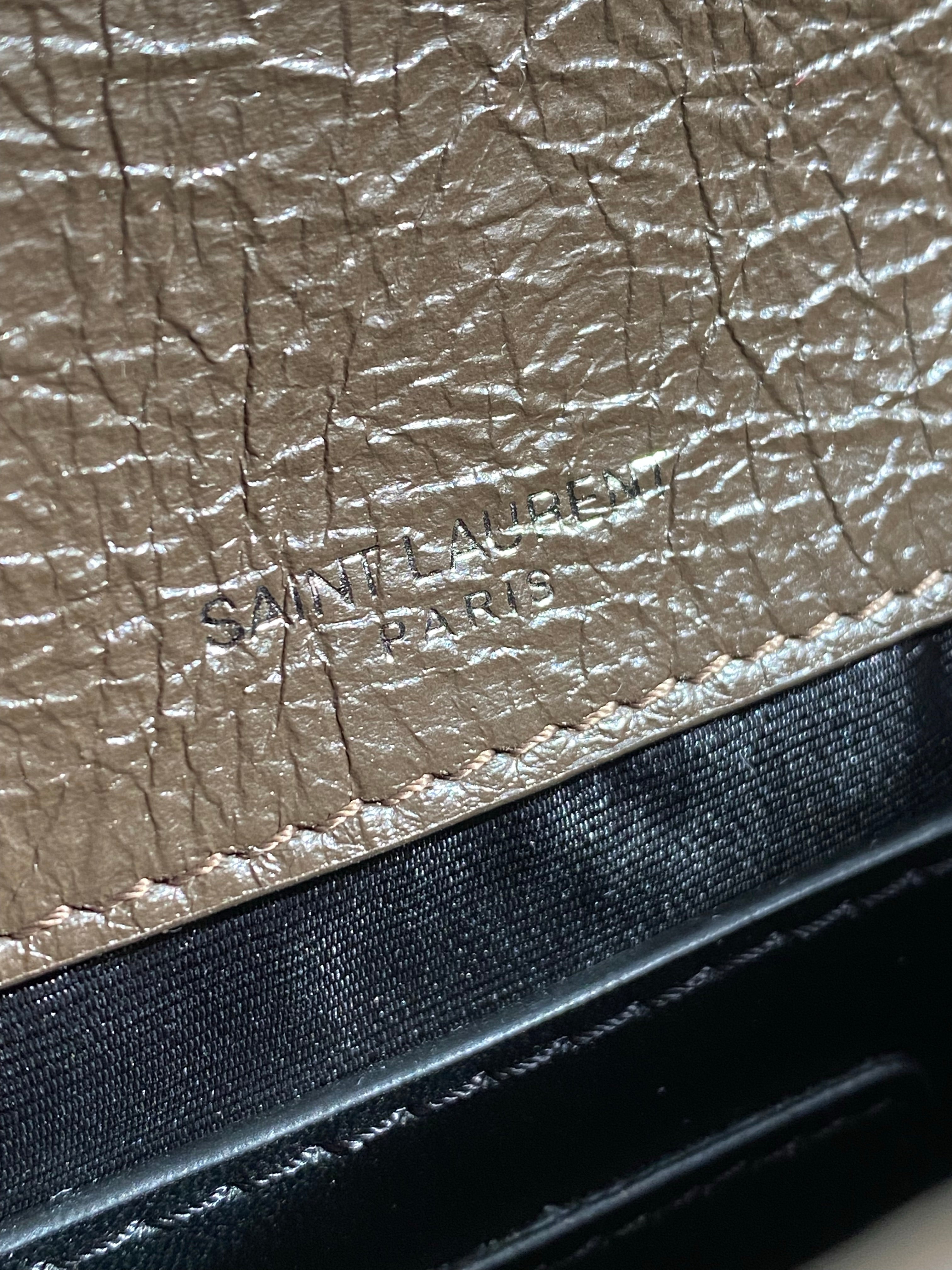 [TOP] Yves Saint Laurent YSL Nikki Small Bag Wrinkle Leather - Dark Green