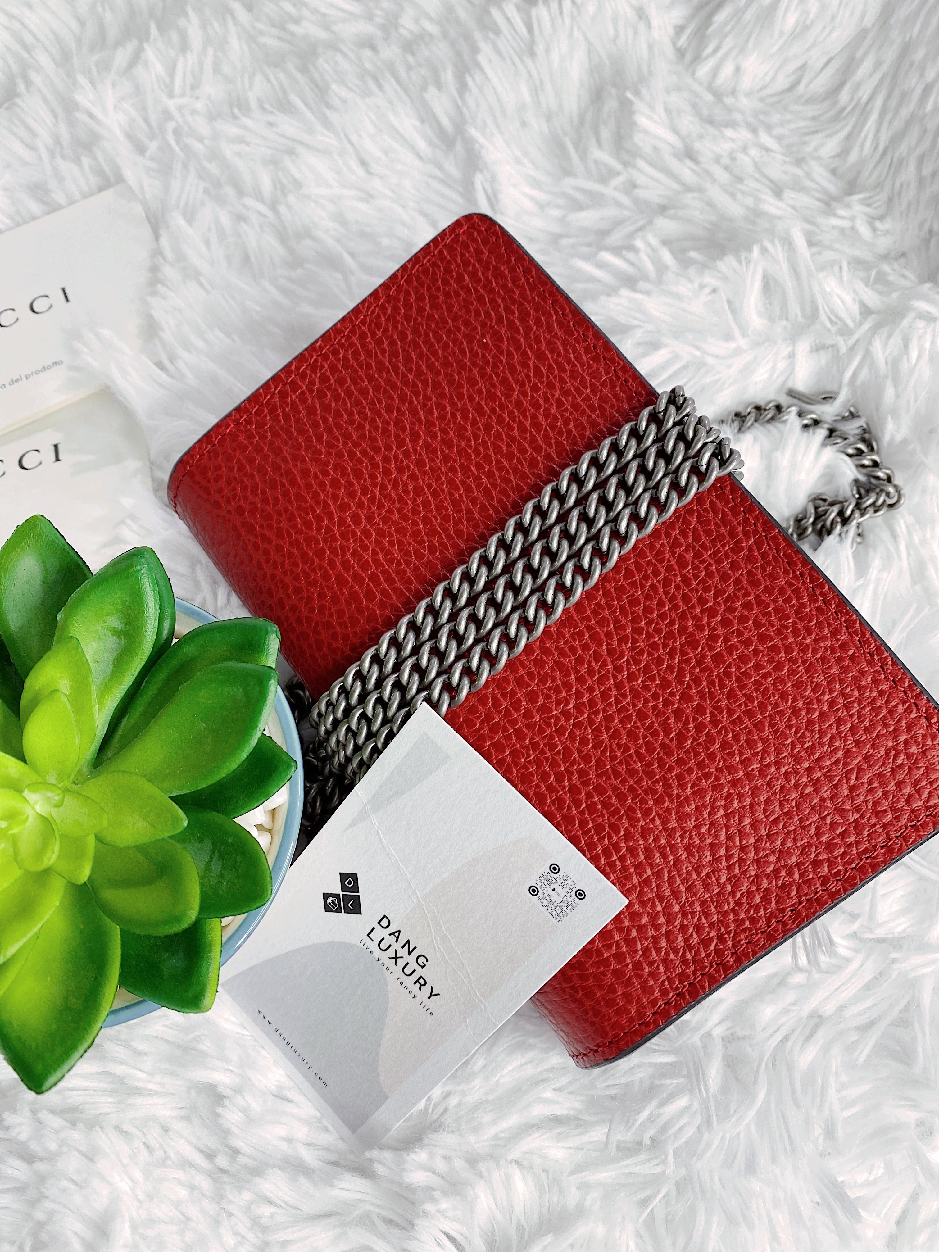 [TOP] GUCCI Dionysus Bag Leather Super Mini 16.5cm - RED