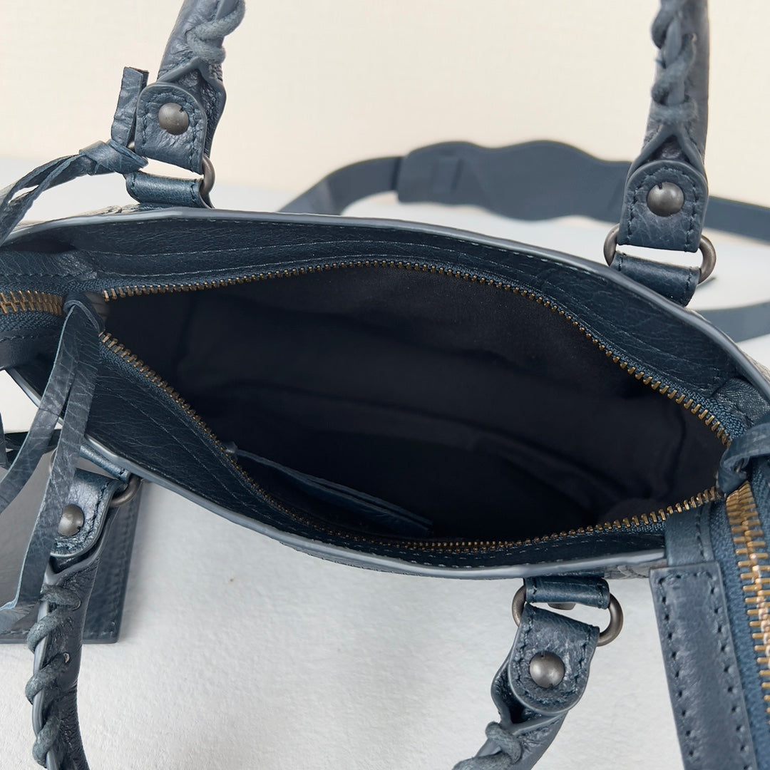[TOP] BALENCIAGA Classic Small City Bag - Blue Petrol