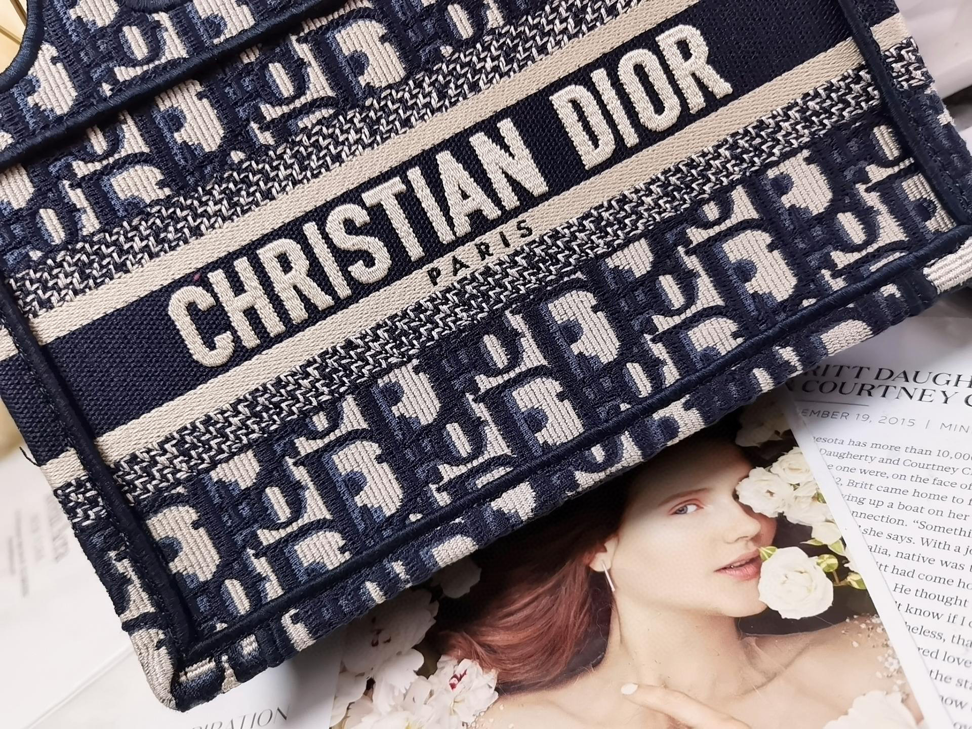 [TOP] Christian Dior Book Tote Bag Monogram Mini