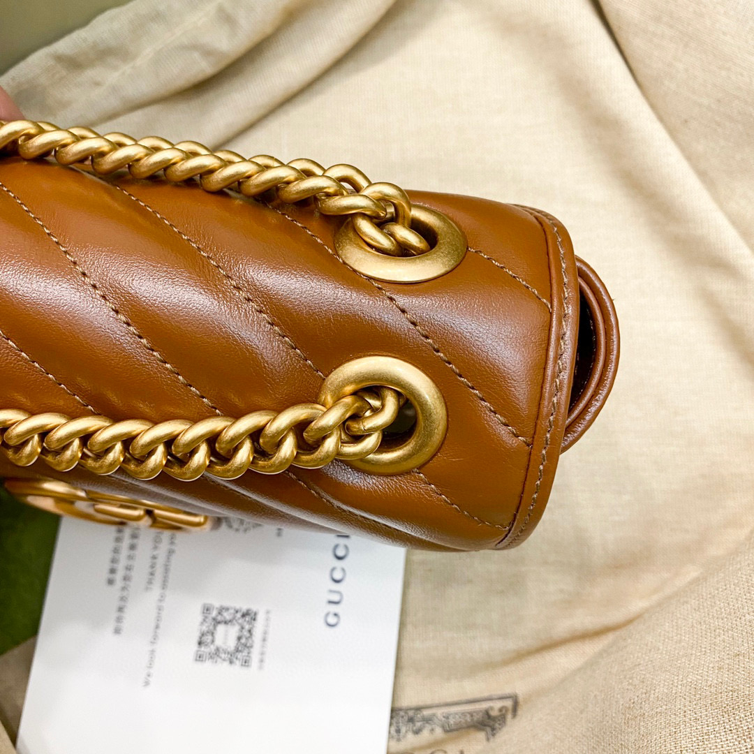 [TOP] GUCCI Marmont Bag Mini 22cm - Brown