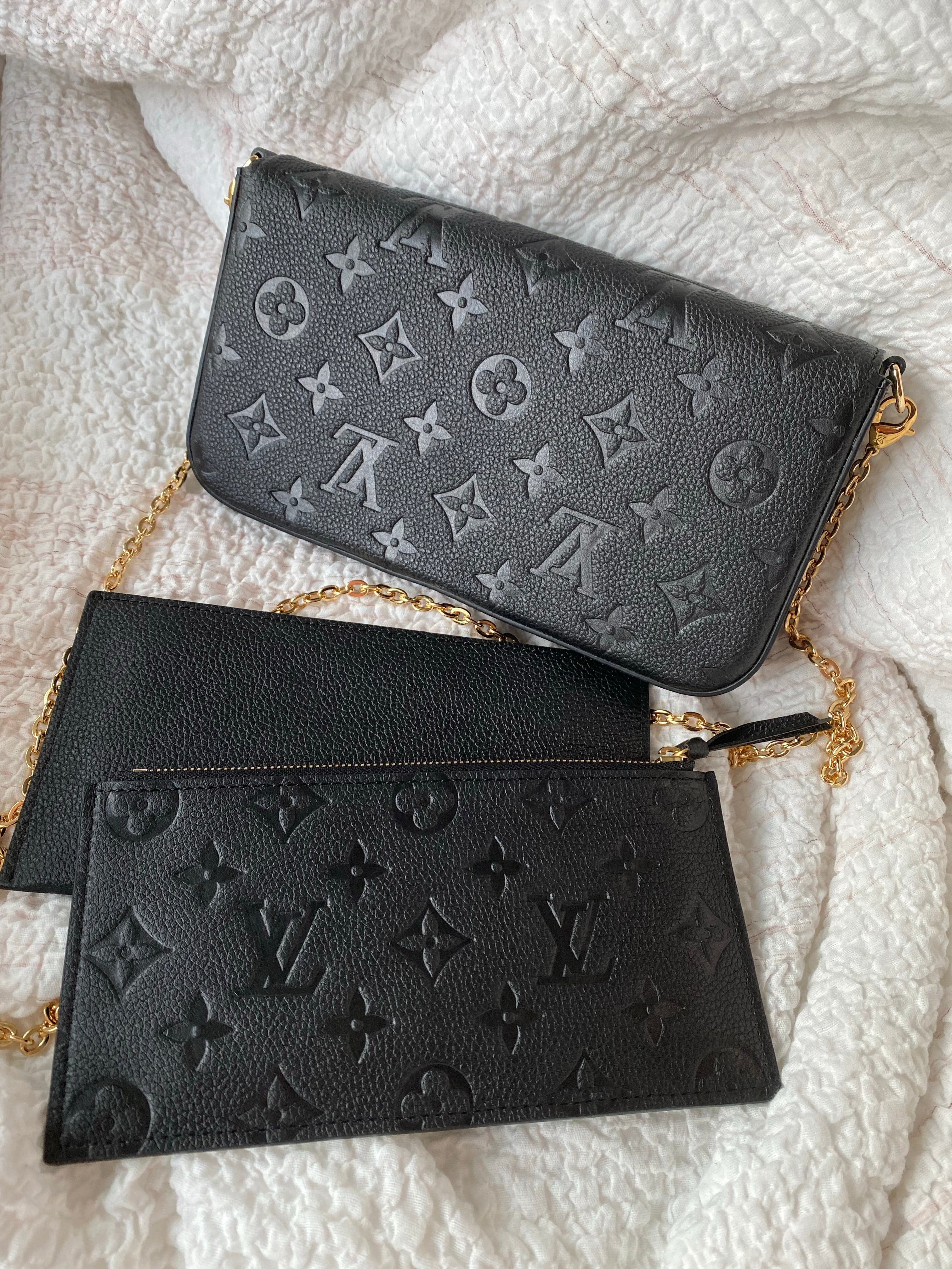 [TOP] Louis Vuitton LV £V Felicie Empreinte Pochette 21X12X3cm - Black