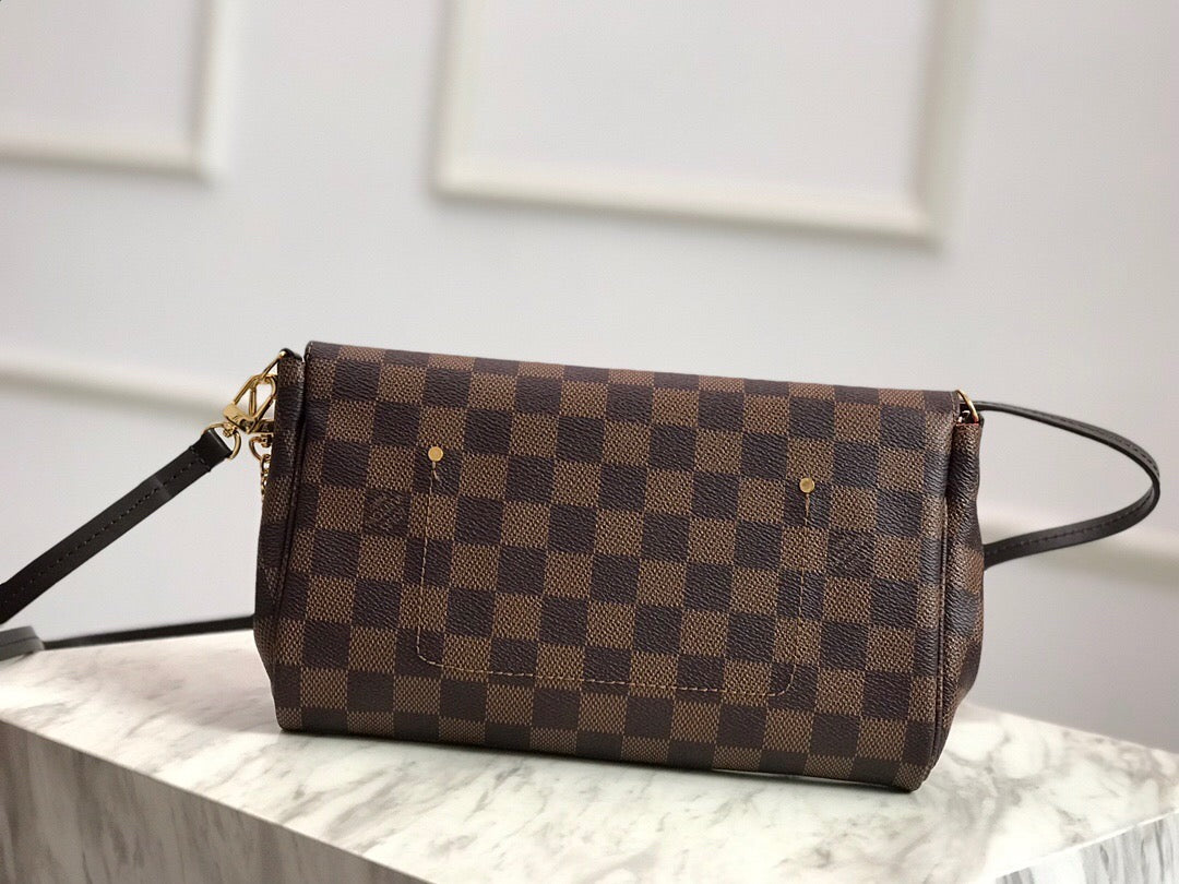 [TOP] Louis Vuitton LV  Favorite Bag  MM 24x15.5x4.5cm-Damier Ebene