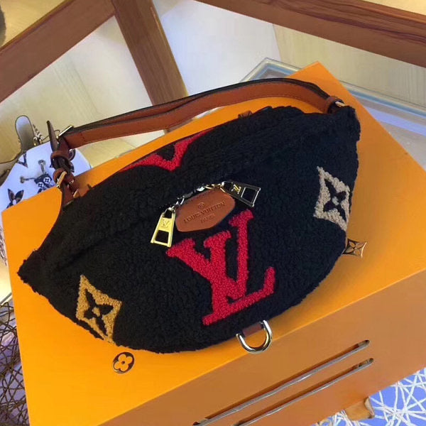 [TOP] Louis Vuitton LV LV Teddy Bumbag 17.78 ×35.56 ×12.7 cm- BLACK/RED