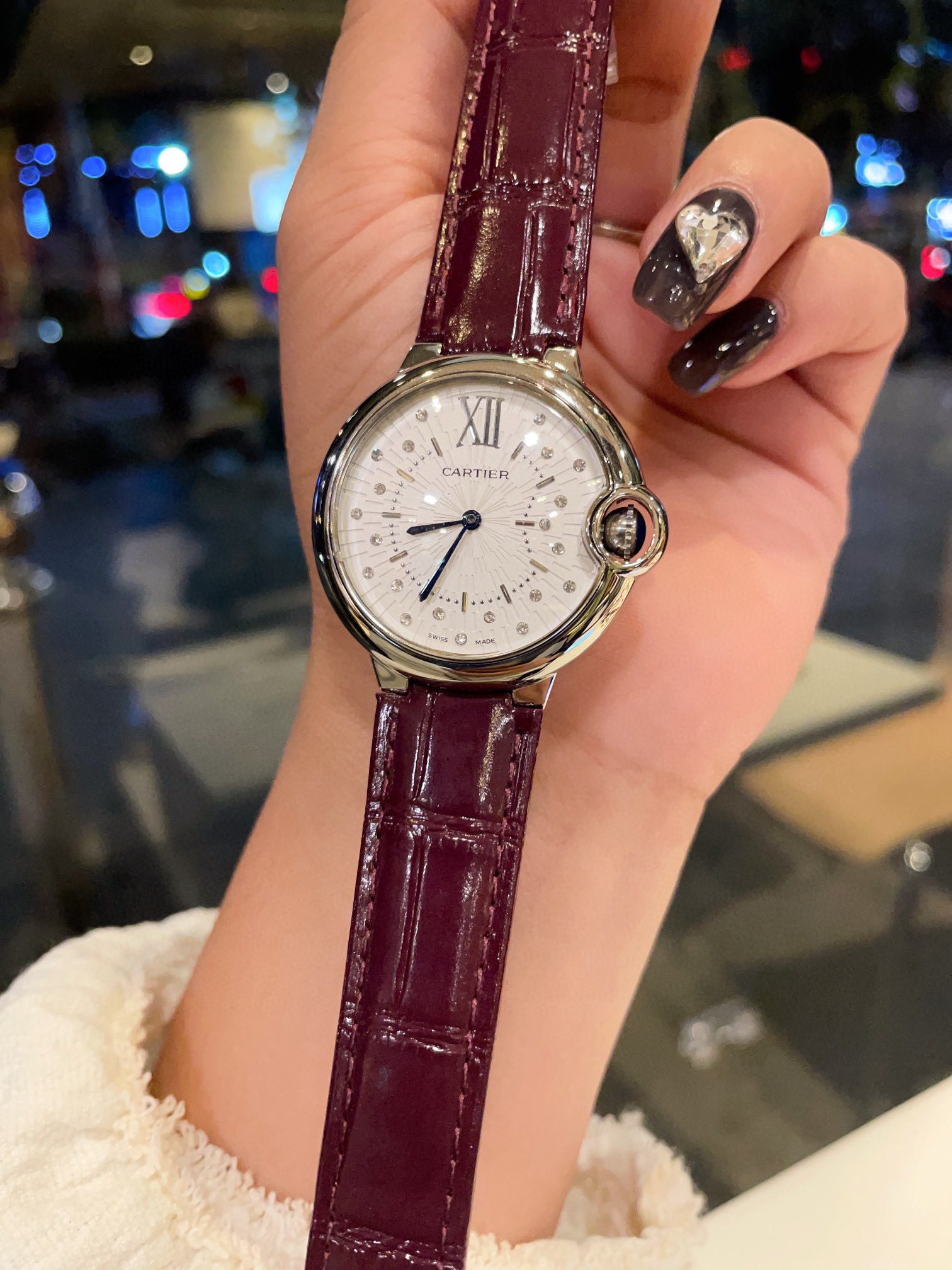 [TOP] Cartier BALLON BLEU DE CARTIER WATCH 36 mm, diamonds, leather - 7 Colours