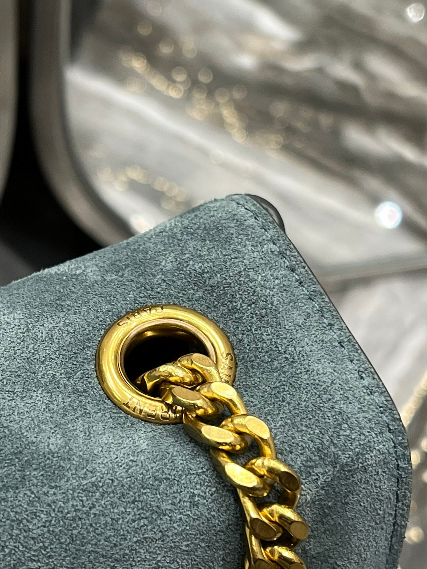 [TOP] Yves Saint Laurent YSL Kate Reversible Suede Bag - Deep Green