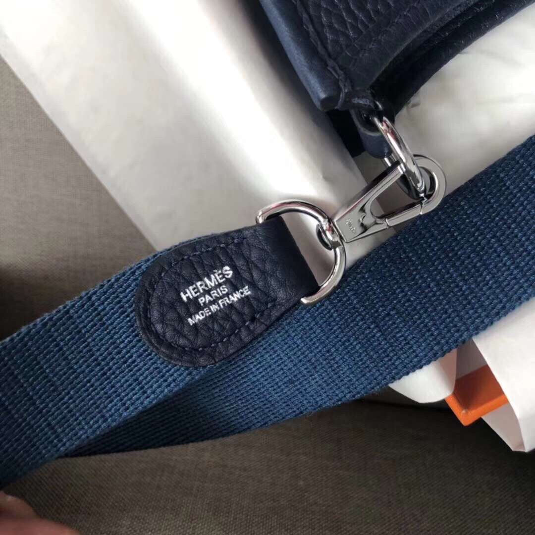 [TOP] HERMES Evelyn Bag 16cm - Navy Blue & PHW