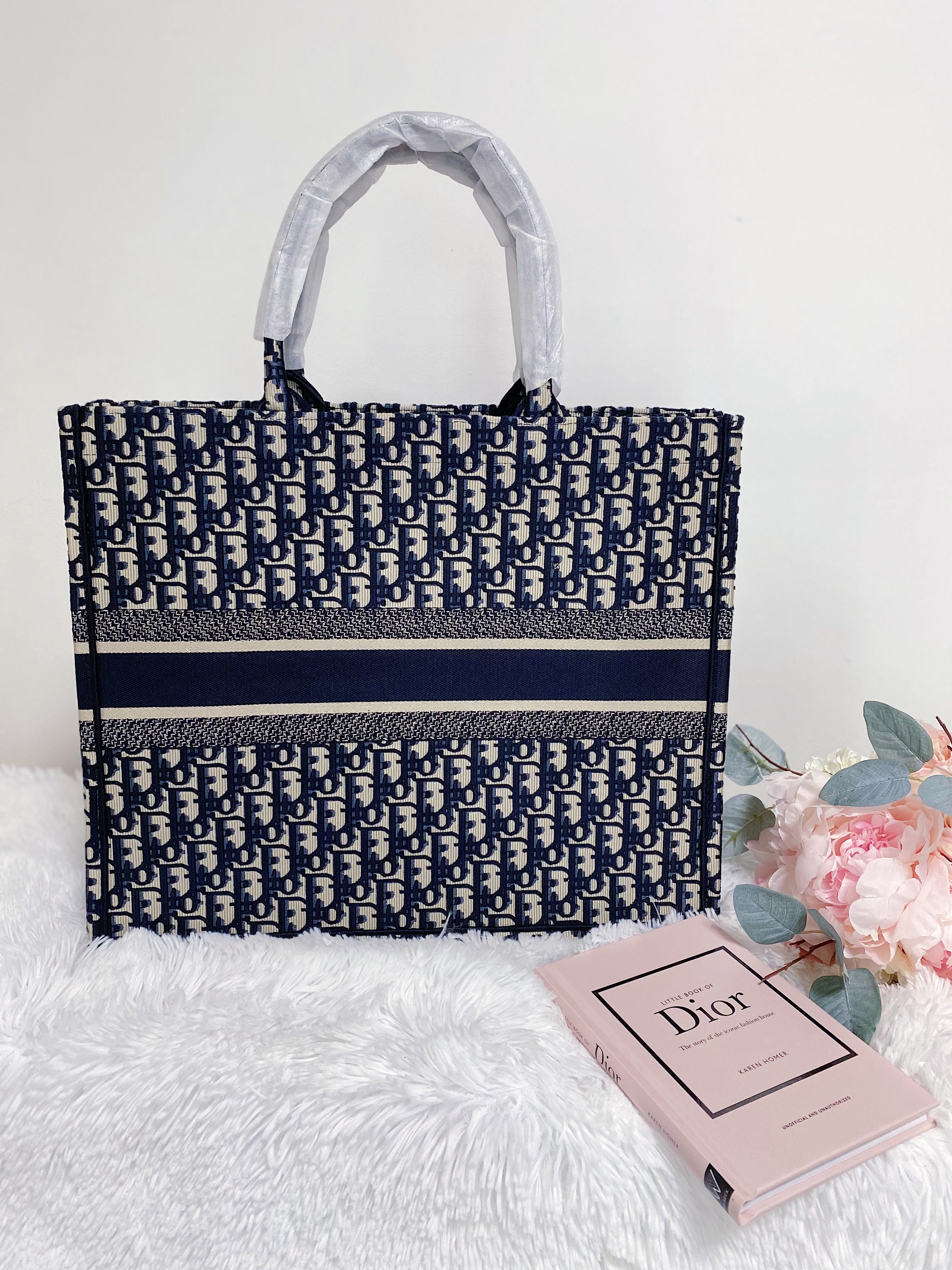 [TOP] Christian Dior Book Tote Bag Large 41.5cm - Blue Oblique