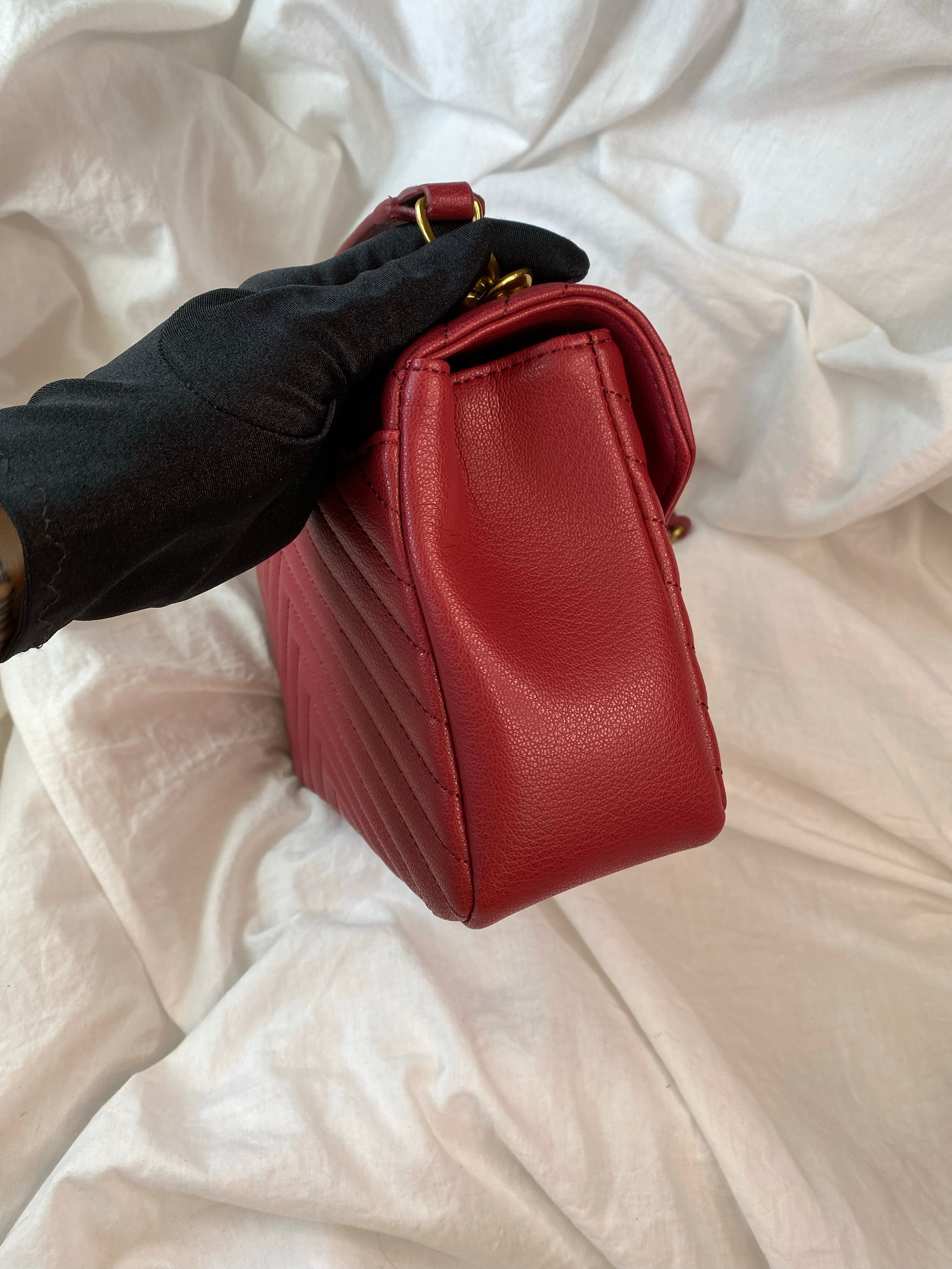 [TOP] Yves Saint Laurent YSL College Medium Bag - Red with GHW