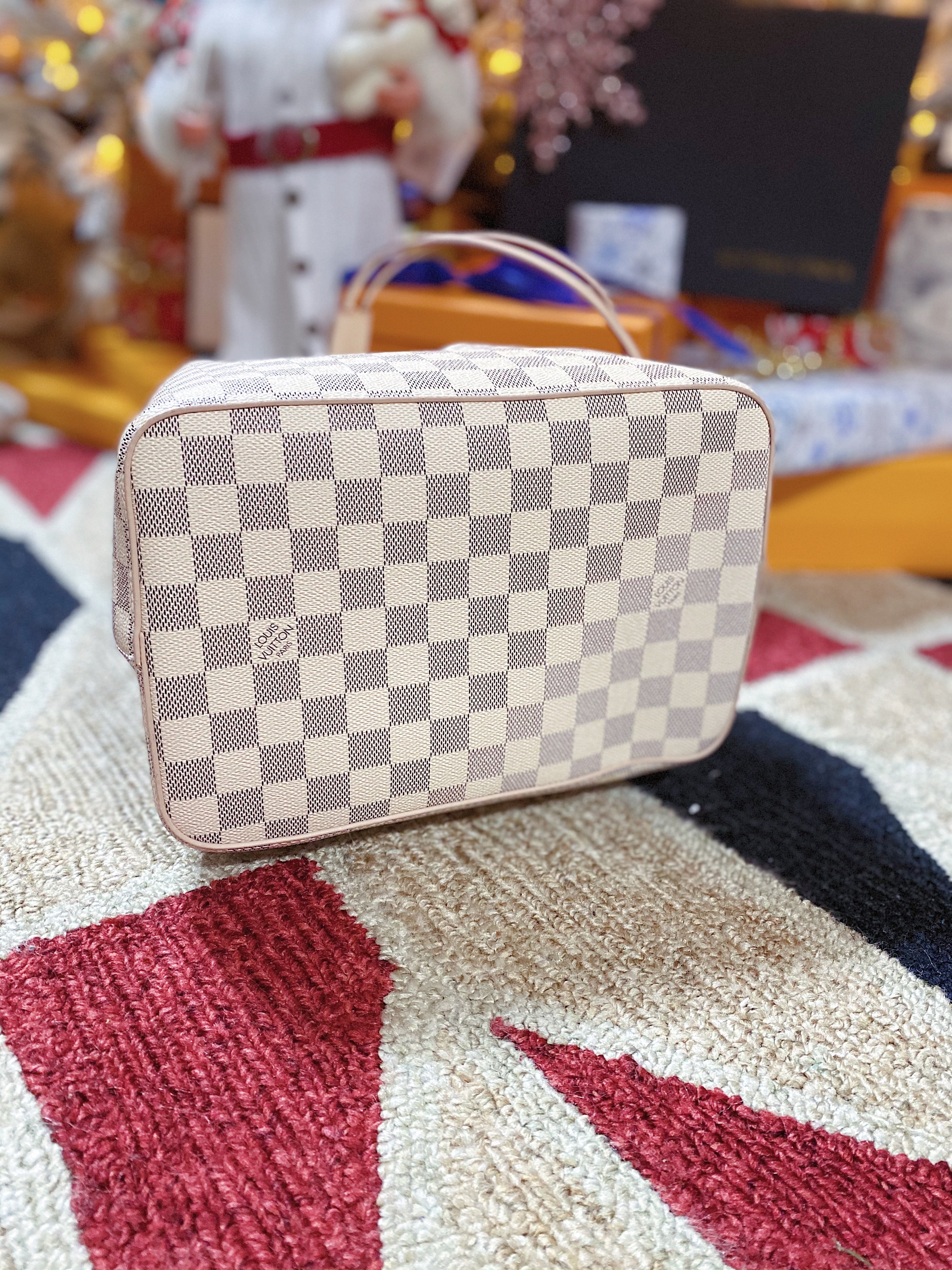 [TOP] Louis Vuitton LV  Noe Bag With Braided Handle 34x26x19cm - Damier Azur