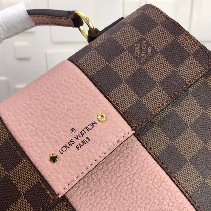 [TOP] Louis Vuitton LV L*V Magnolia Damier Ebene Canvas Bond Street 17× 24×9 cm - Pink