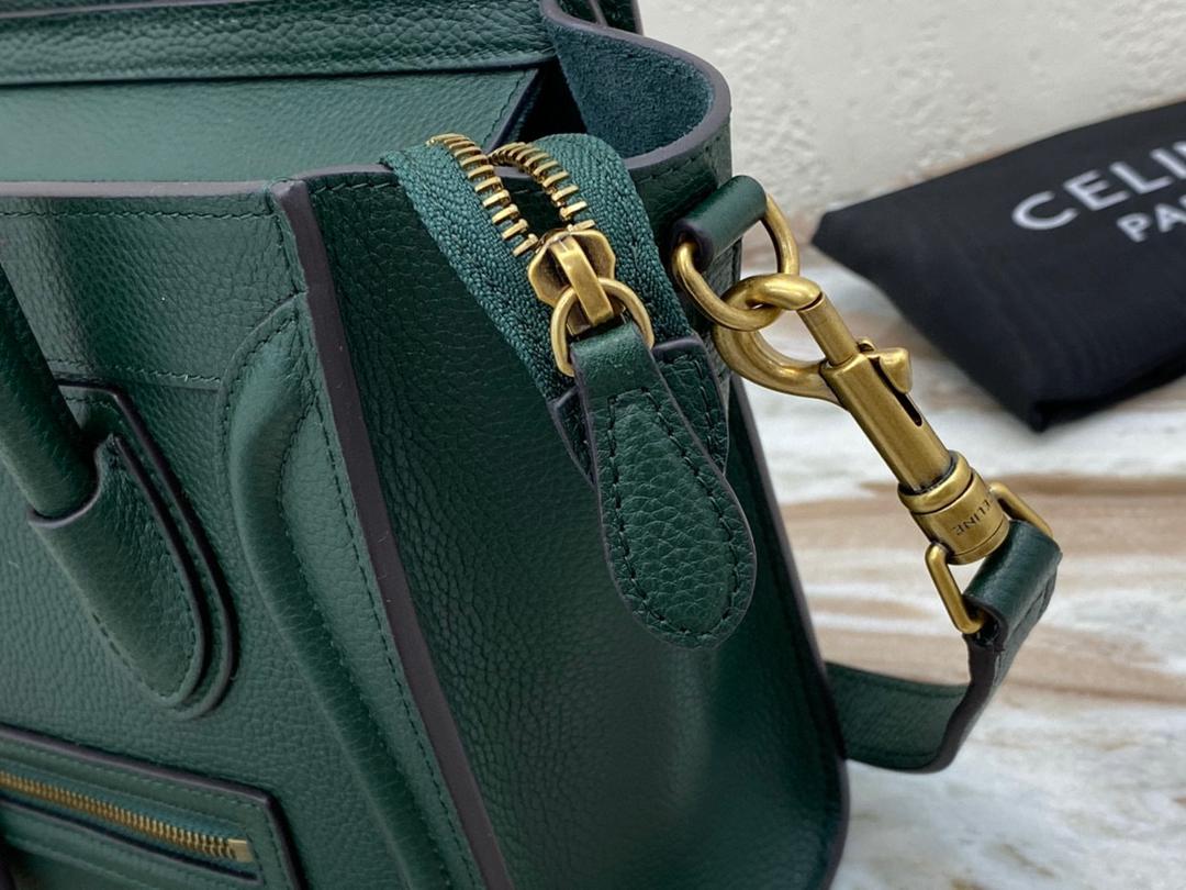 [TOP] CELINE Nano Luggage Bag 20x20x10cm - Amazon Green