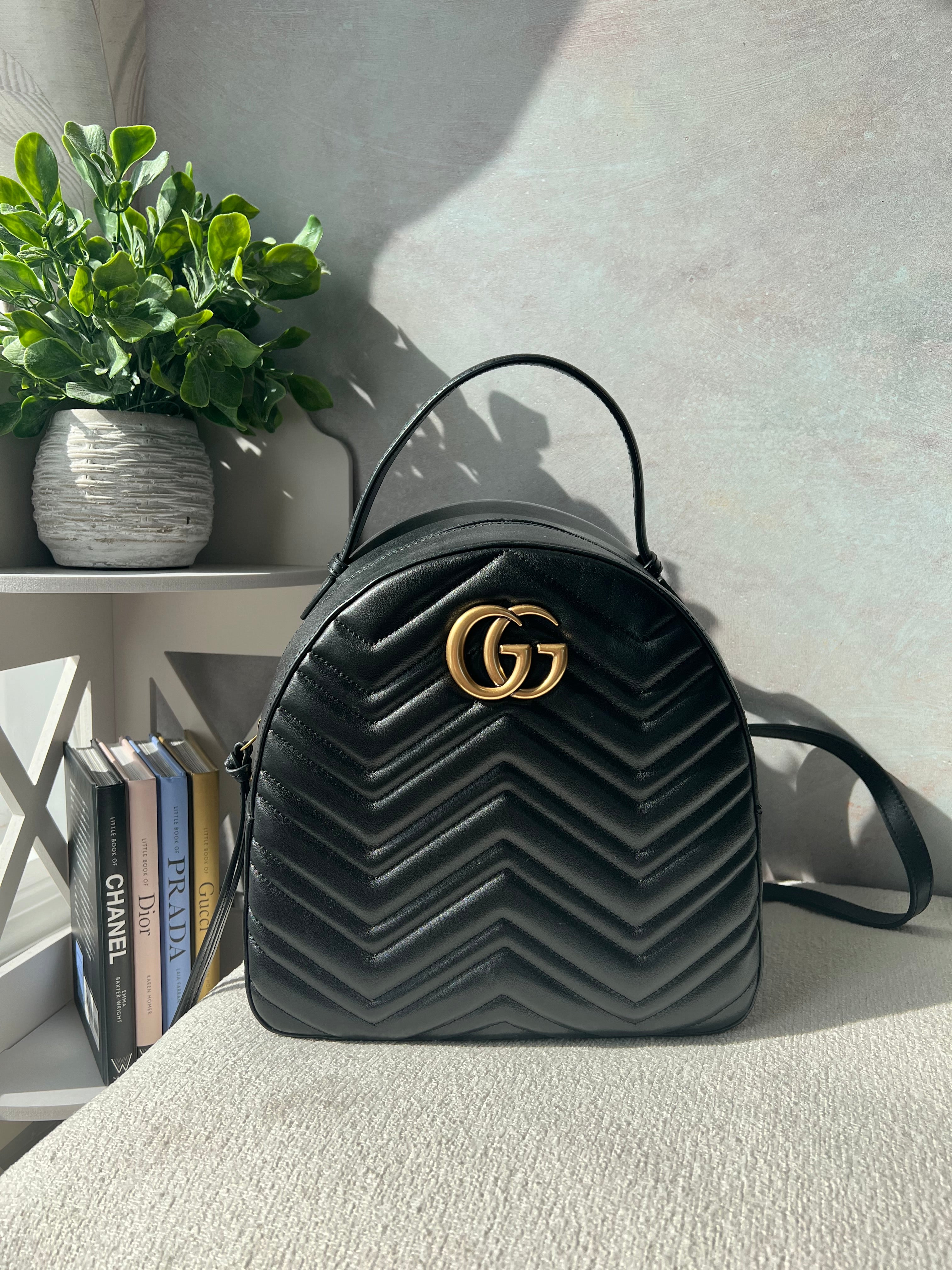 [TOP] GUCCI G*G Marmont Backpack - Black