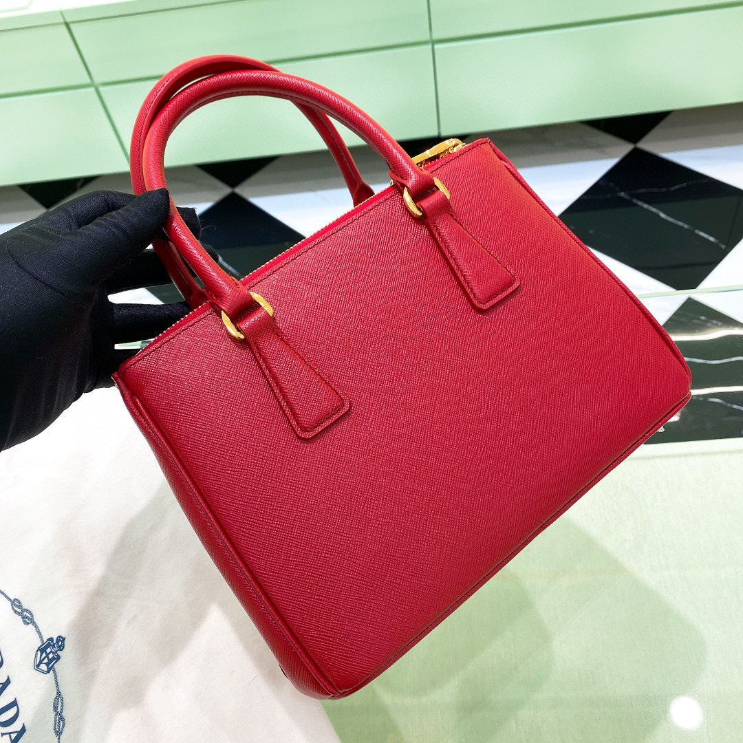 [TOP] PRADA Galleria Saffiano Handbag Small 24.5*16.5*11cm - Red