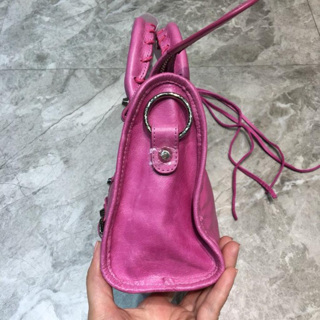 [TOP] BALENCIAGA Mini City Tote Bag Aged Calfskin - Pink