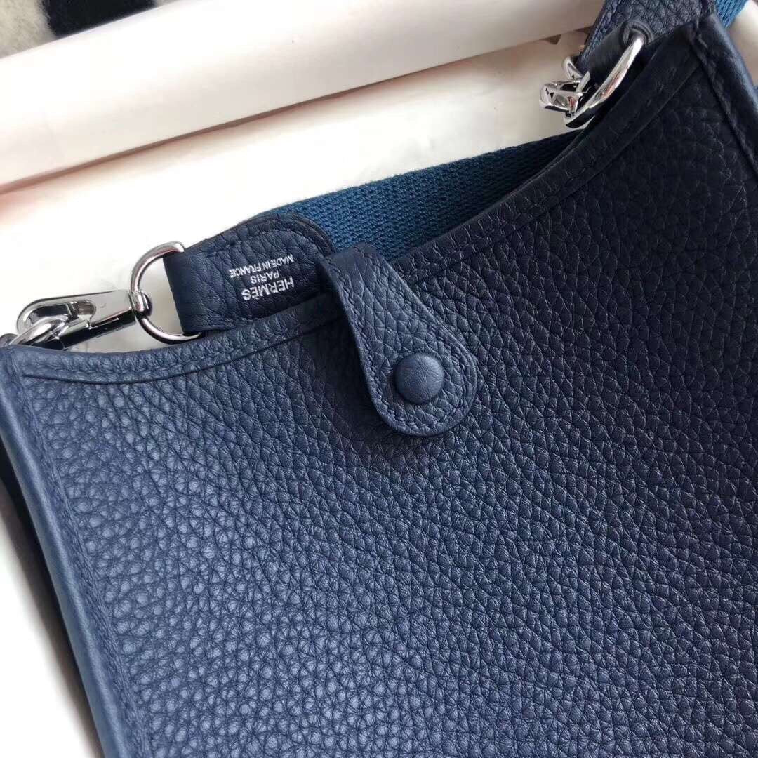 [TOP] HERMES Evelyn Bag 16cm - Navy Blue & PHW