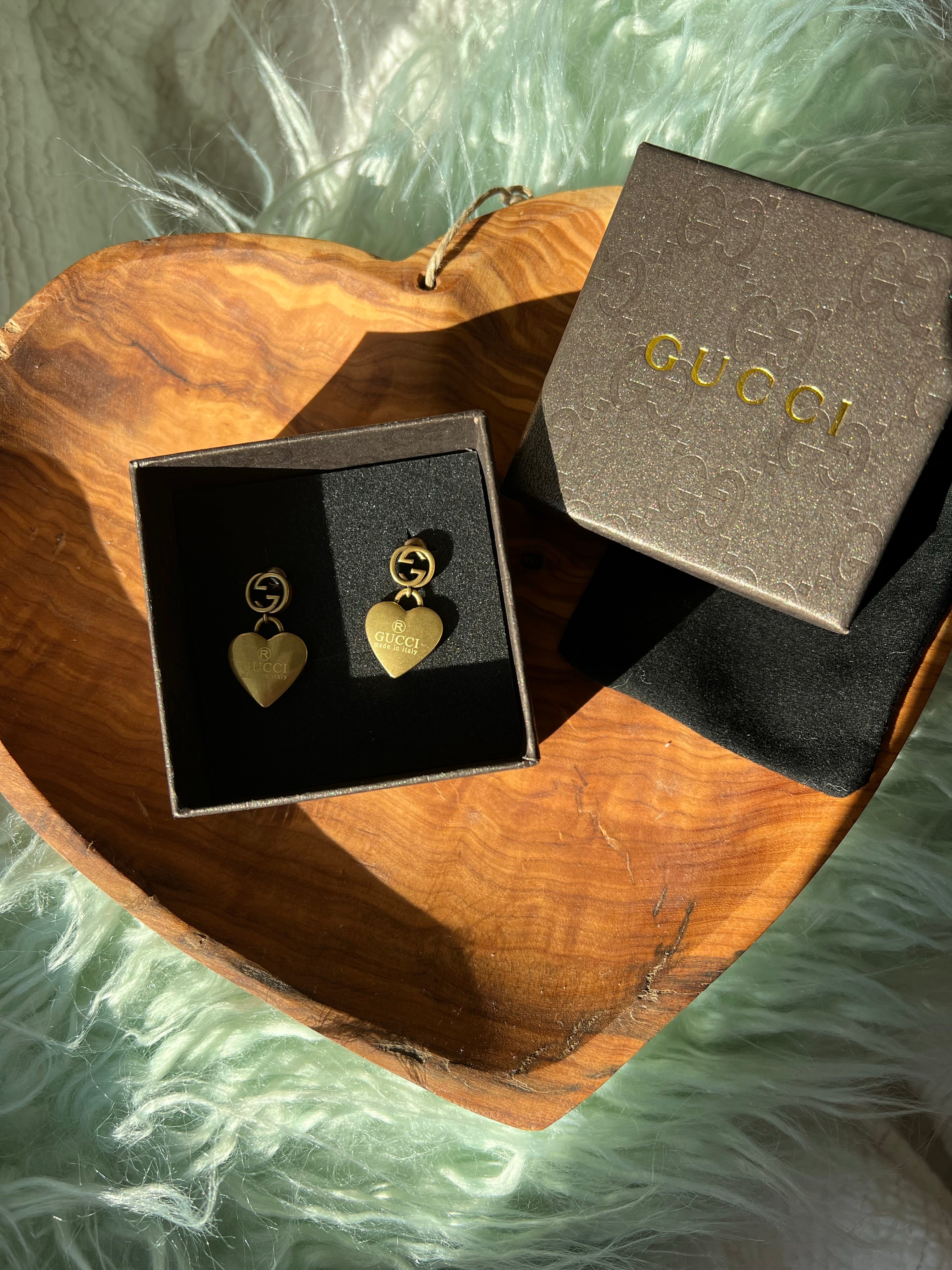 [TOP] GUCCI Dangle Heart Earrings
