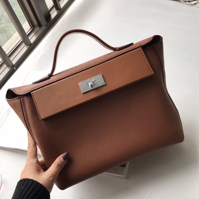 [TOP] HERMES Mini 24/24 Togo Leather 21 cm- Brown