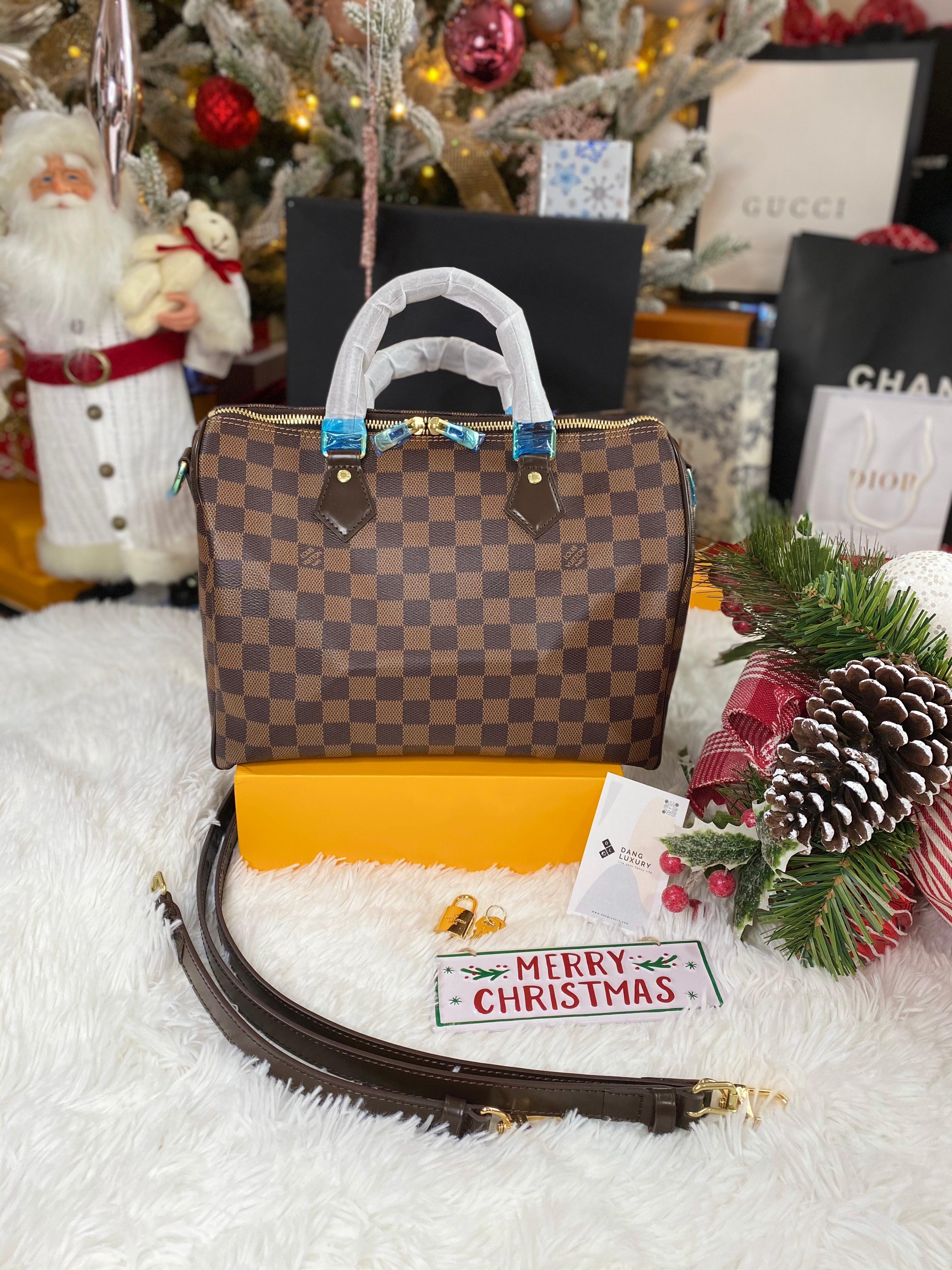 [TOP] Louis Vuitton LV  Speedy 30 Bag 30x21x17cm - Damier Ebene