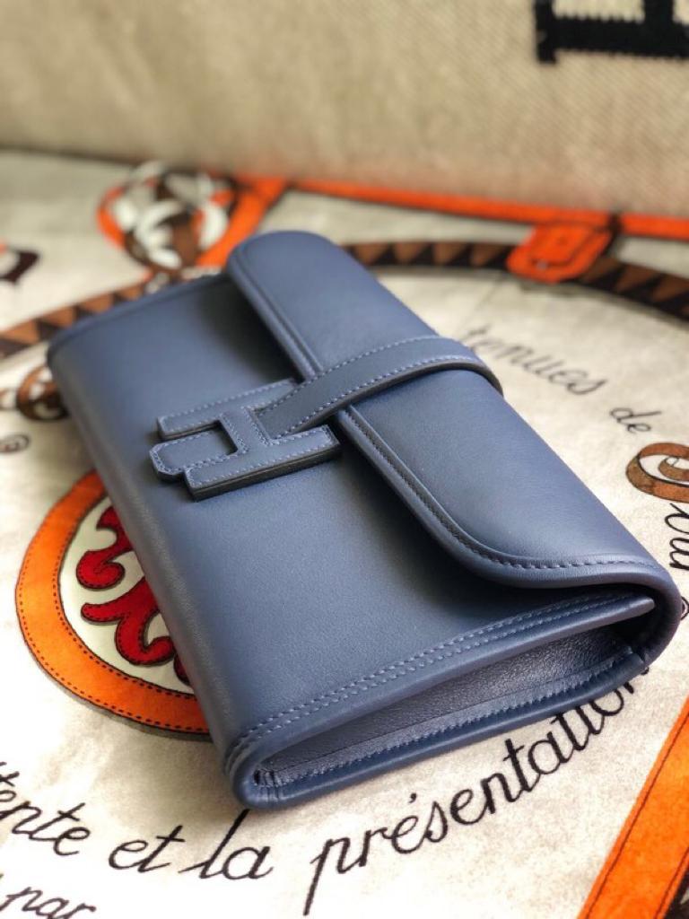 [TOP] HERMES Jige Elan 29 Clutch Swift - Navy Blue