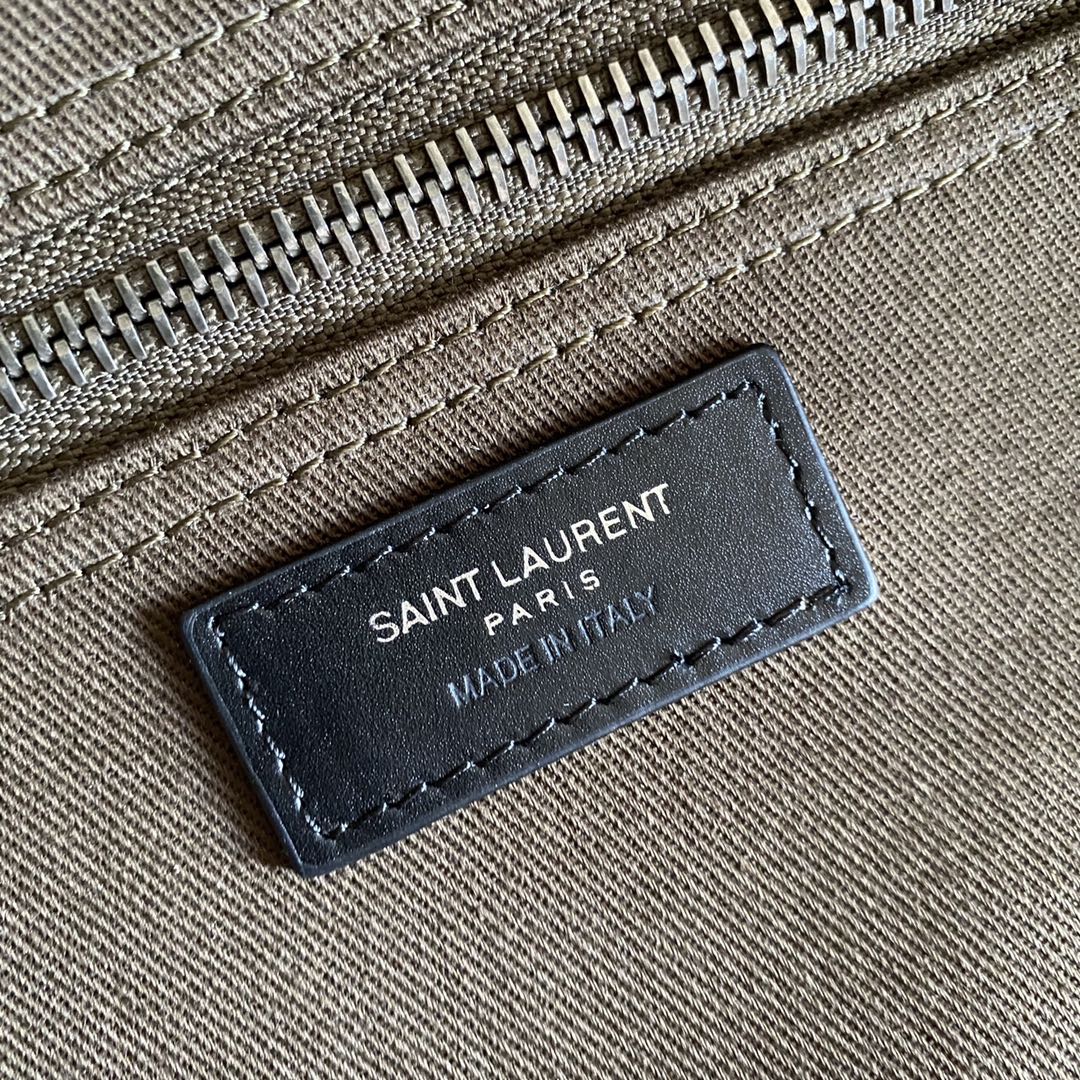 [TOP] Yves Saint Laurent YSL Rive Gauche Canvas Tote Bag - Green