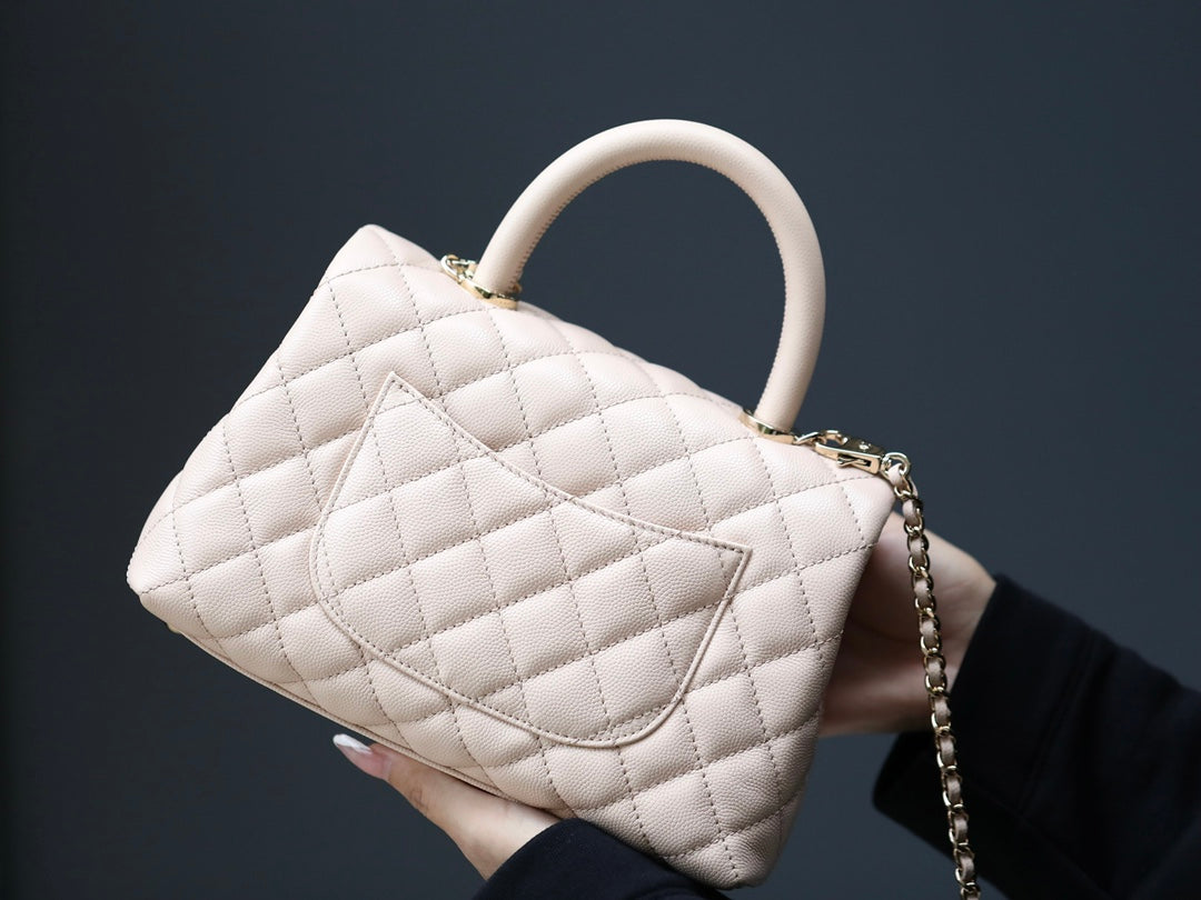 [TOP] CHANEL CoCo Handle Bag Small 19cm - Light Pink & GHW
