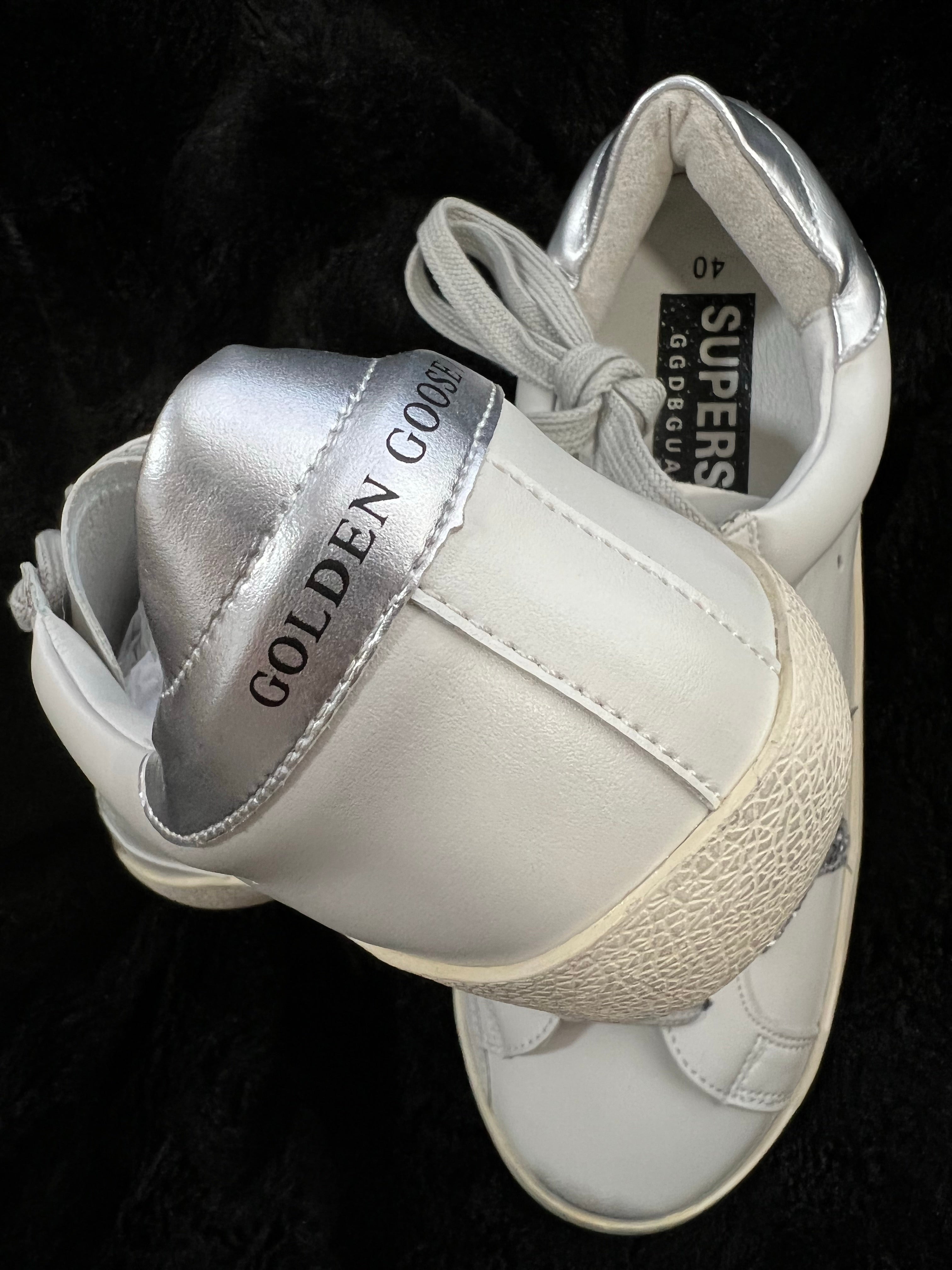 [TOP] GGDB Sneakers Low Top - White + Silver + Glitery Star