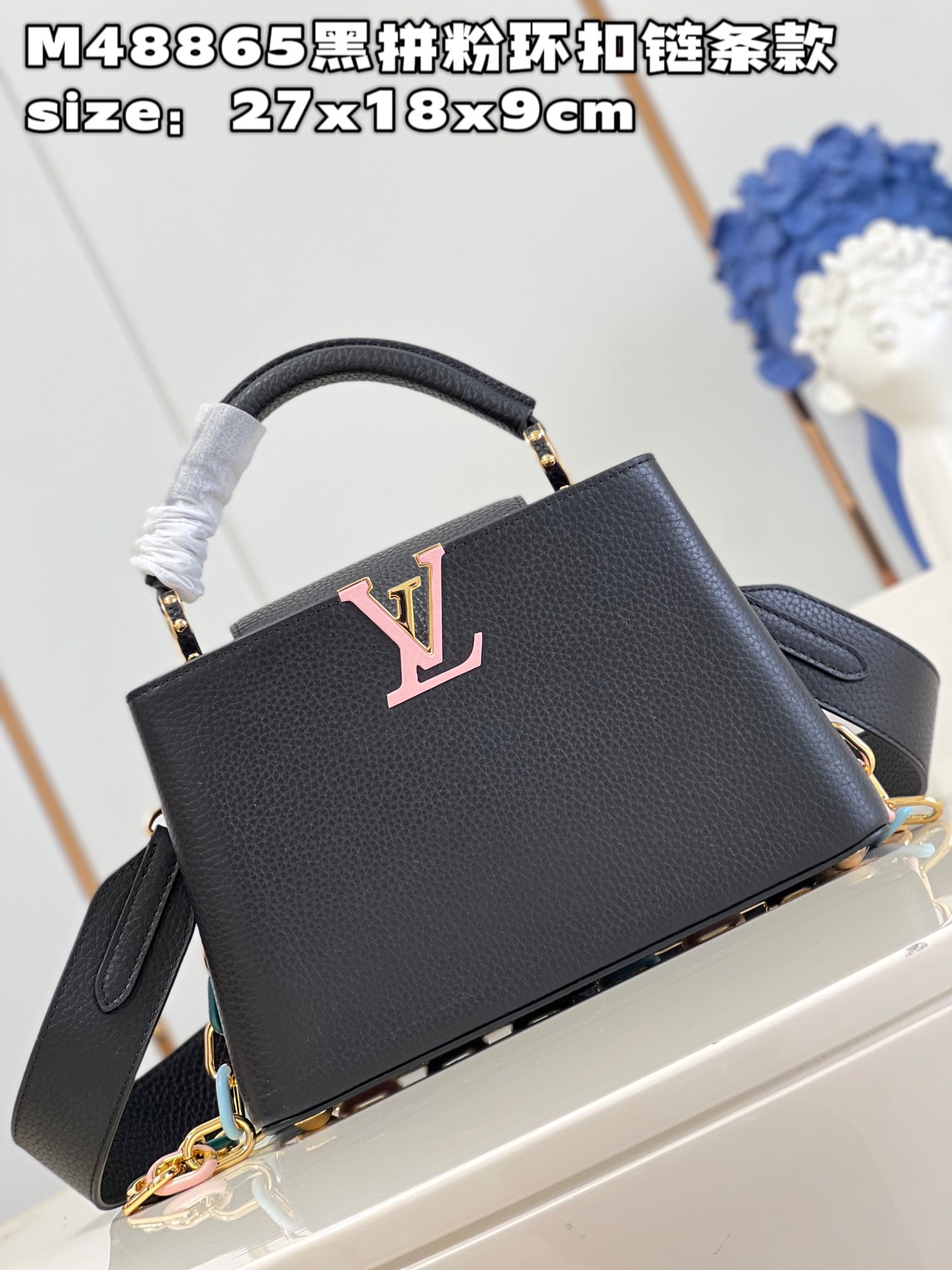 [TOP] Louis Vuitton LV Capucines Bag 3 Sizes- Black