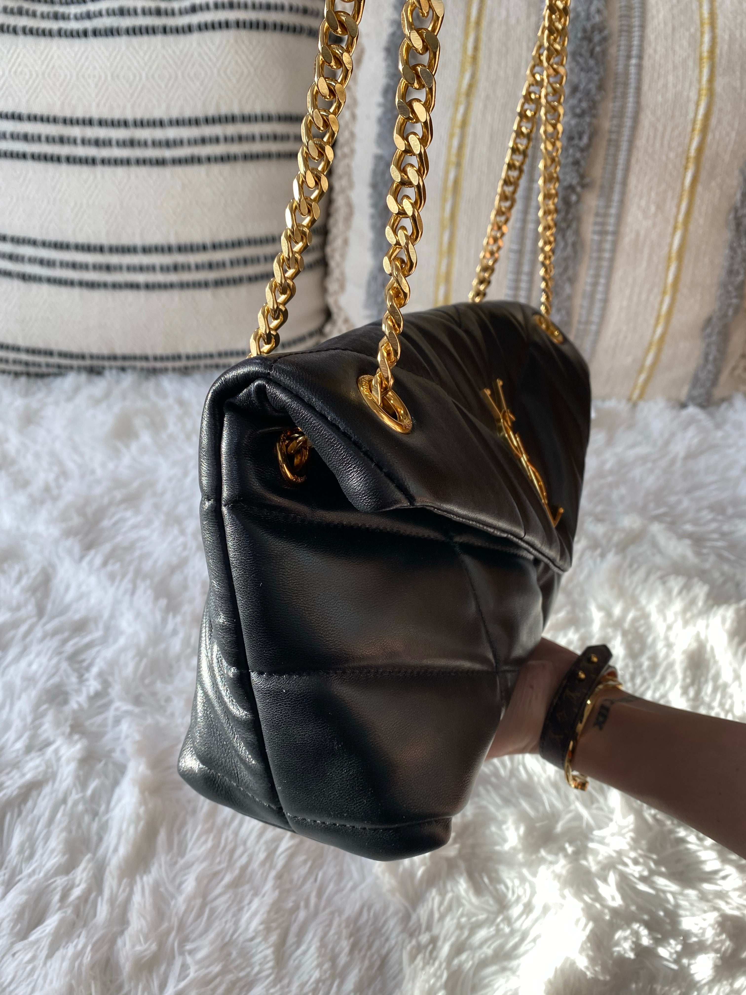 [TOP] Yves Saint Laurent YSL Loulou Puffer Small - Black