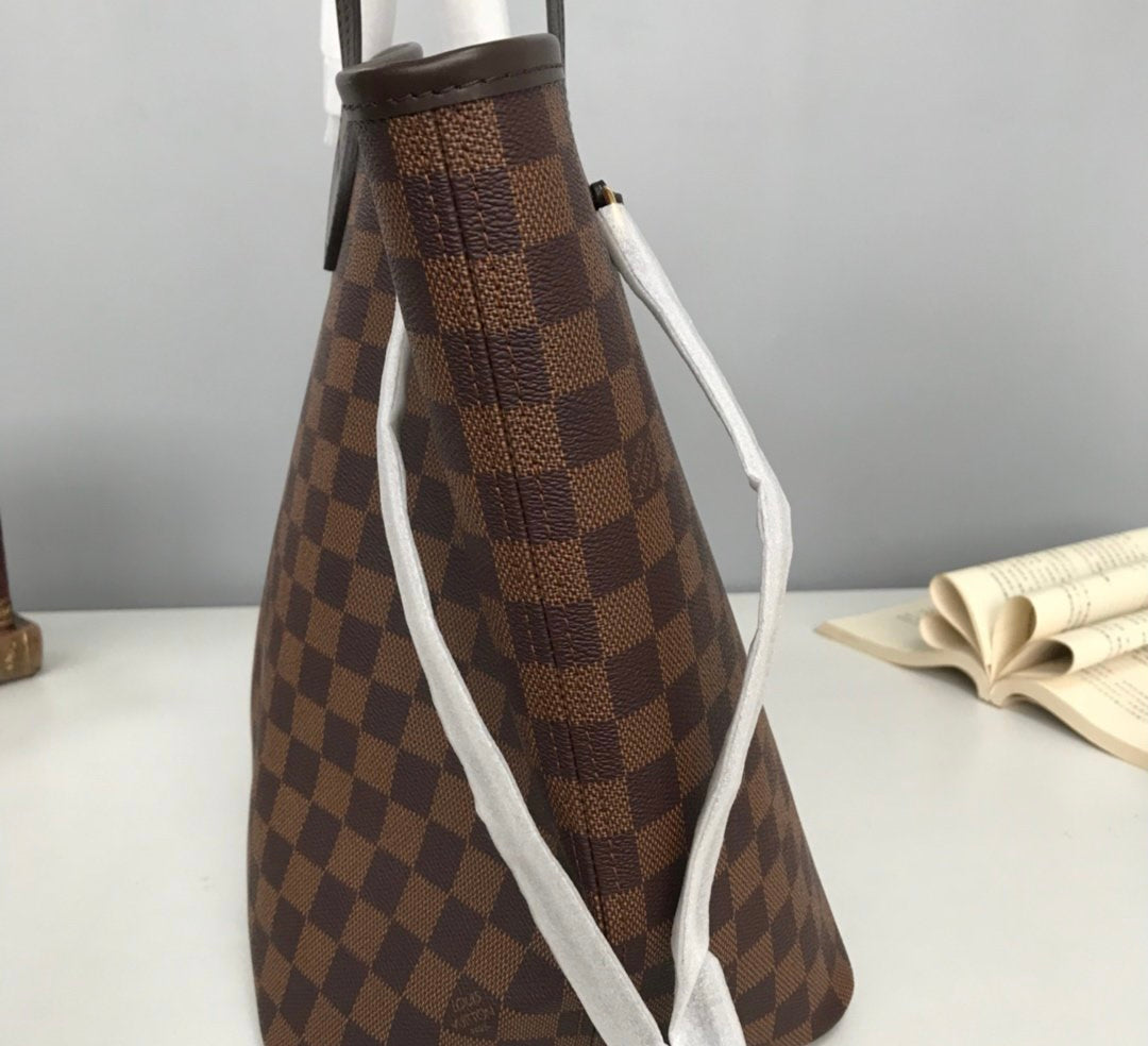 [TOP] Louis Vuitton LV LV Damier Ebene Neverfull GM - Red