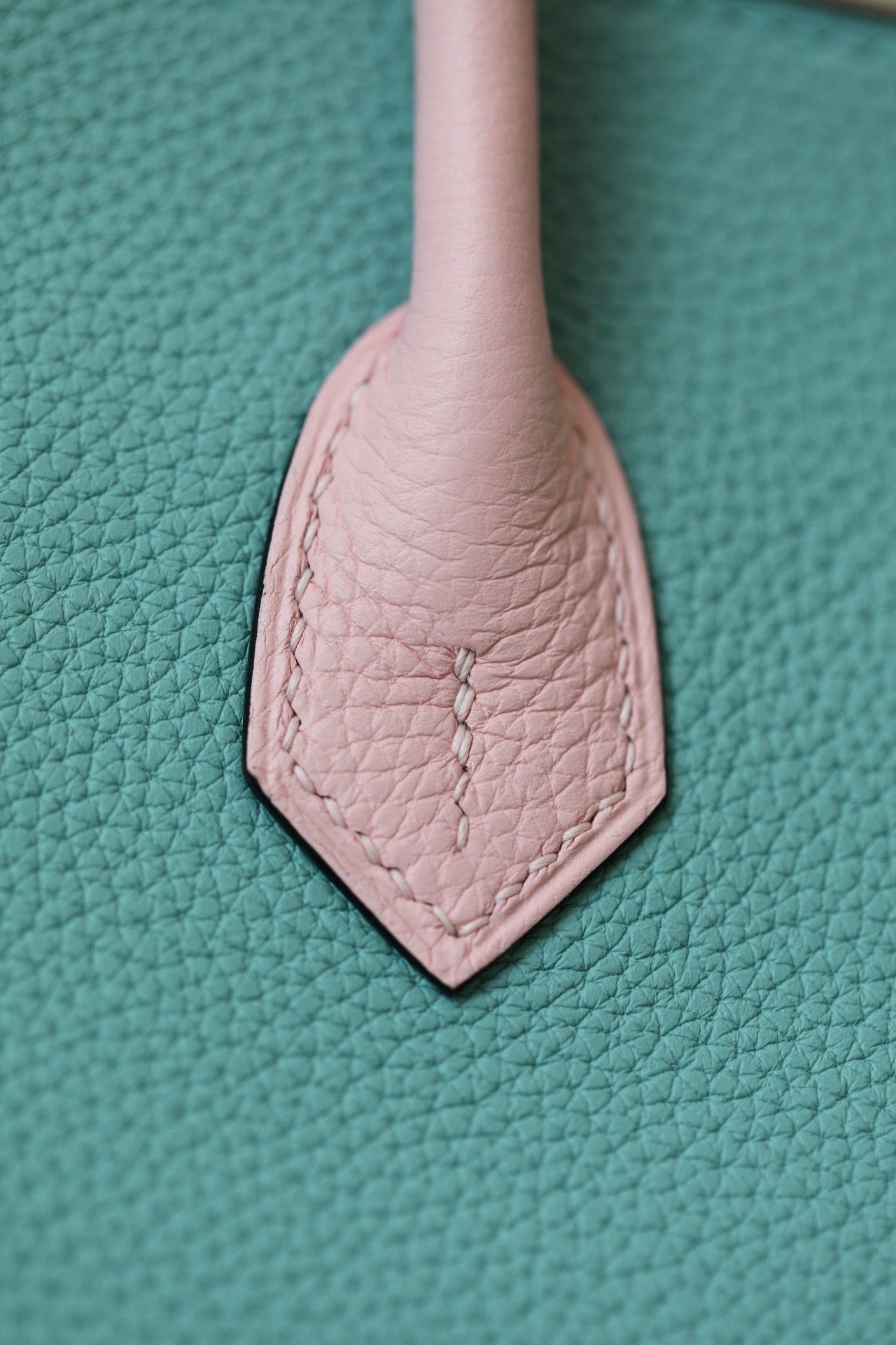 [TOP] HERMES Birkin 2 Tone Togo Bag 30cm - Blue and Pink (Customised)