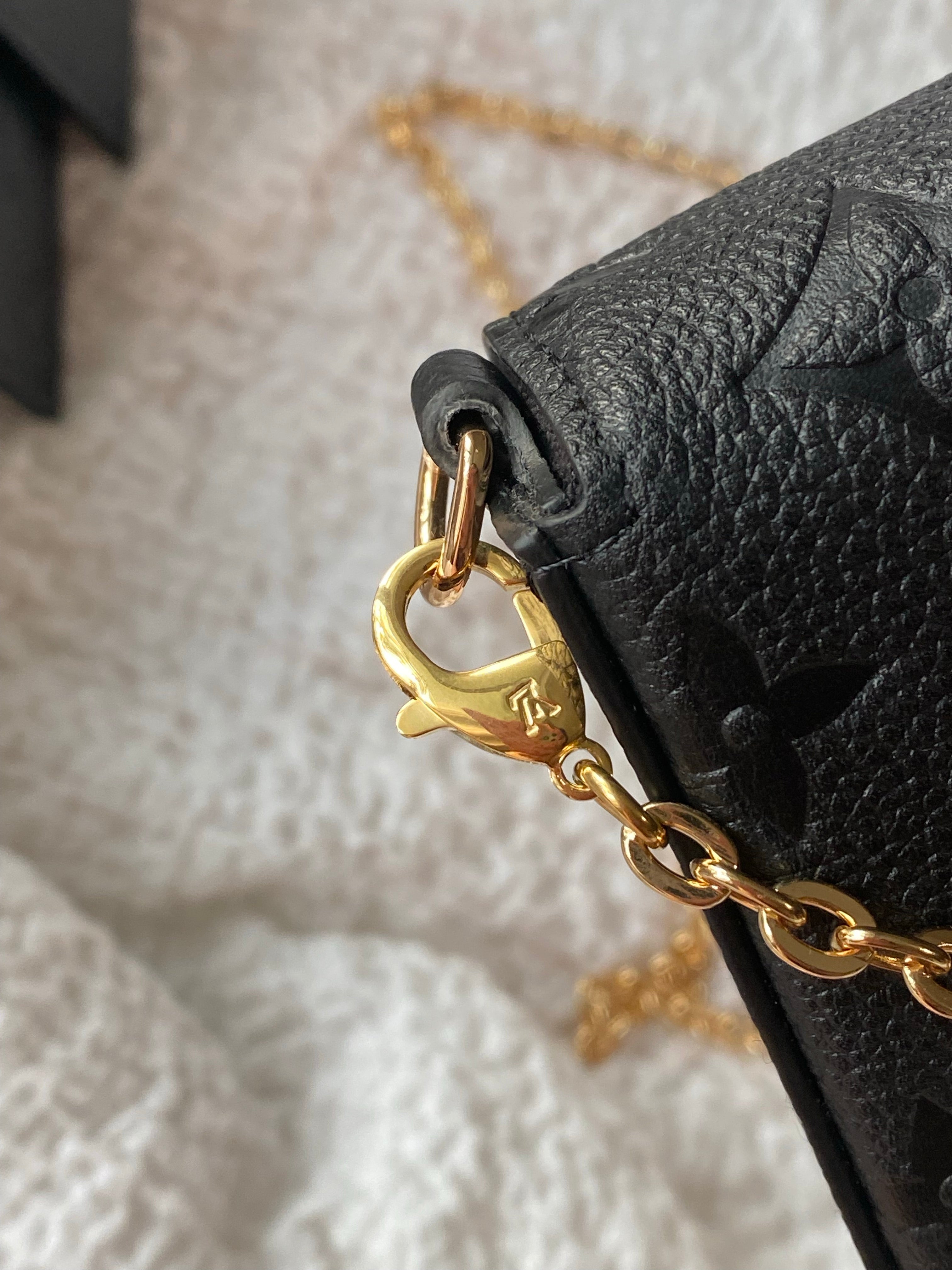 [TOP] Louis Vuitton LV £V Felicie Empreinte Pochette 21X12X3cm - Black