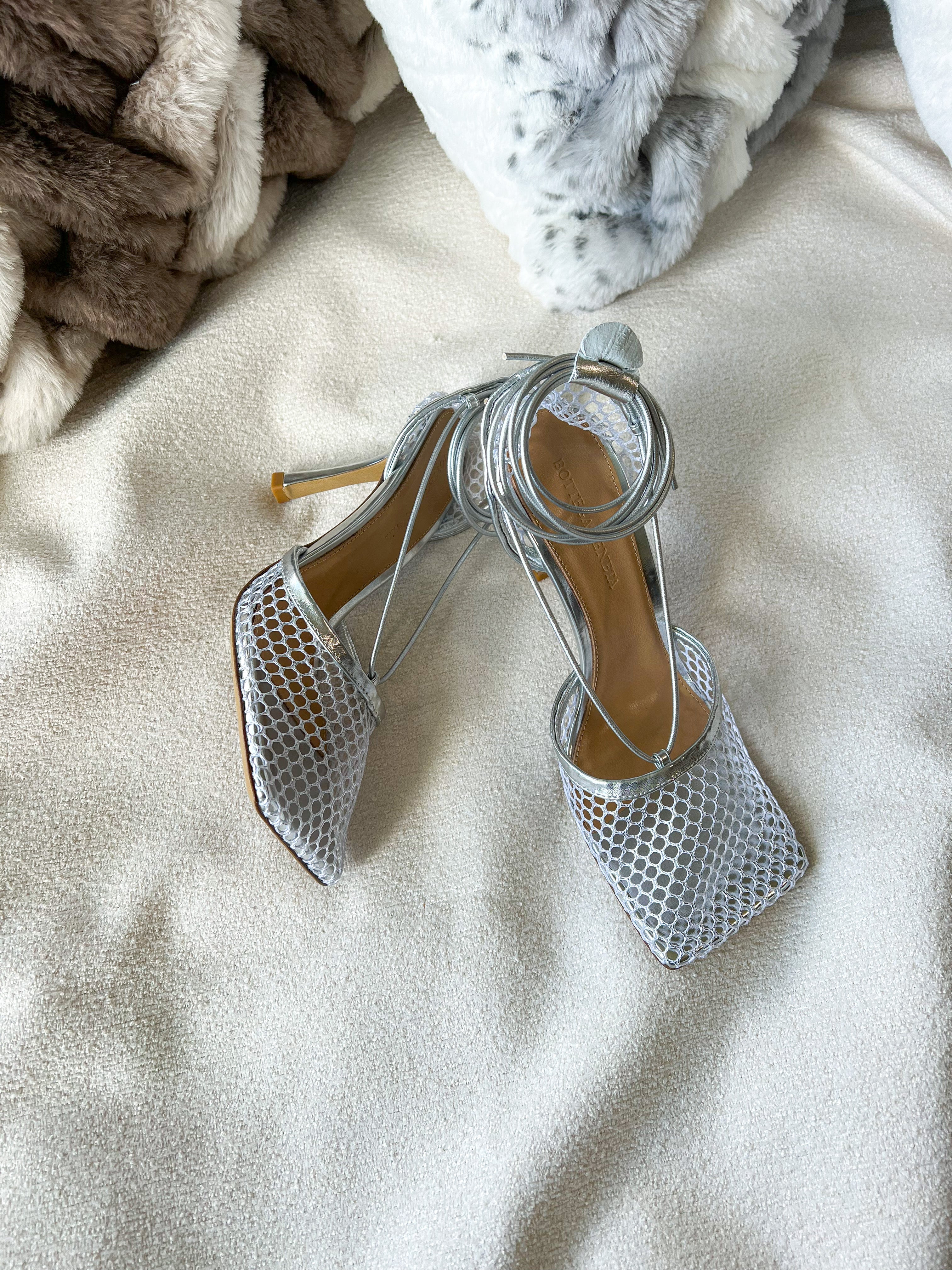 [TOP] Bottega Veneta BV BV Stretch High Heels - Silver