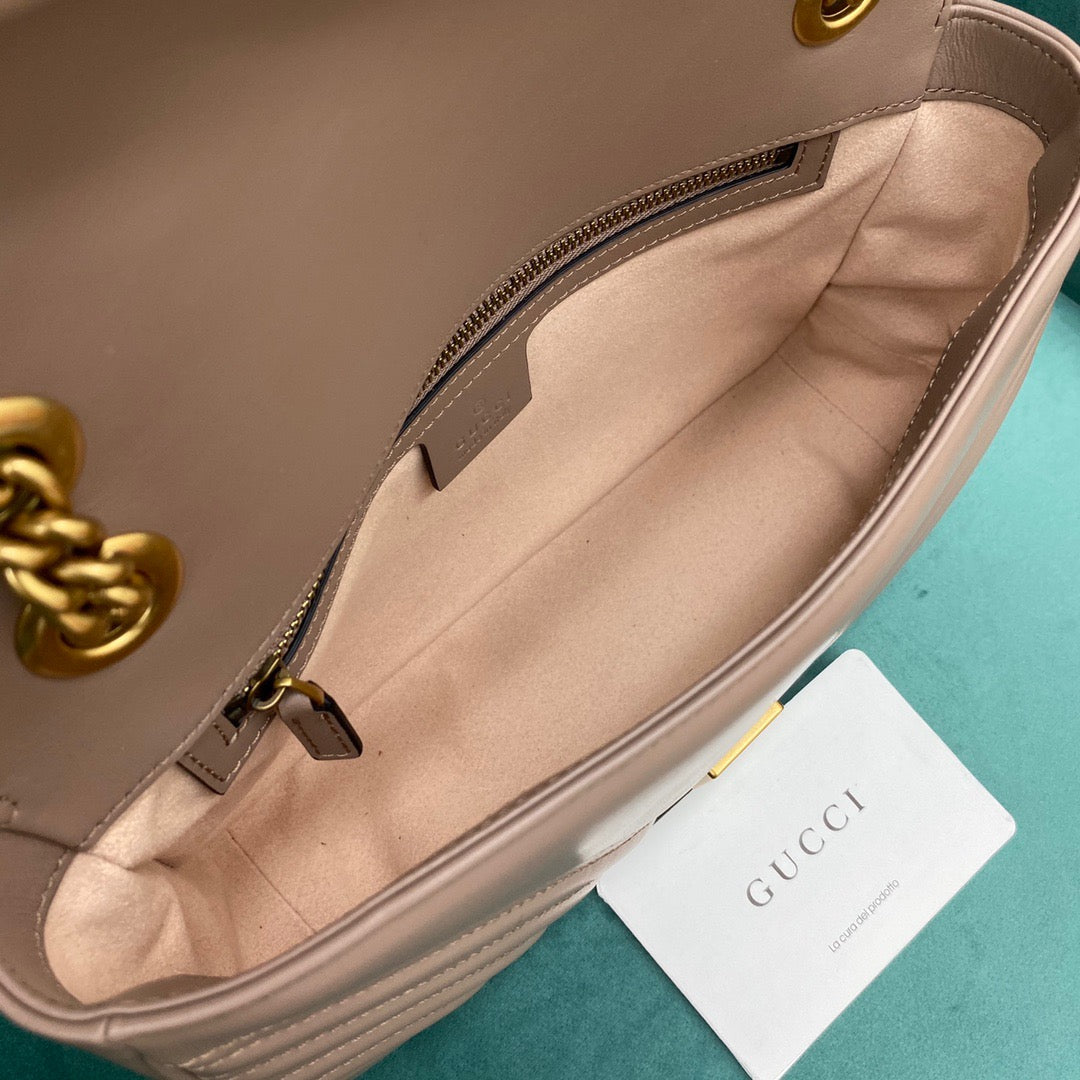 [TOP] GUCCI GG Marmont Bag Matelasse Mini 22cm - Dusty Rose