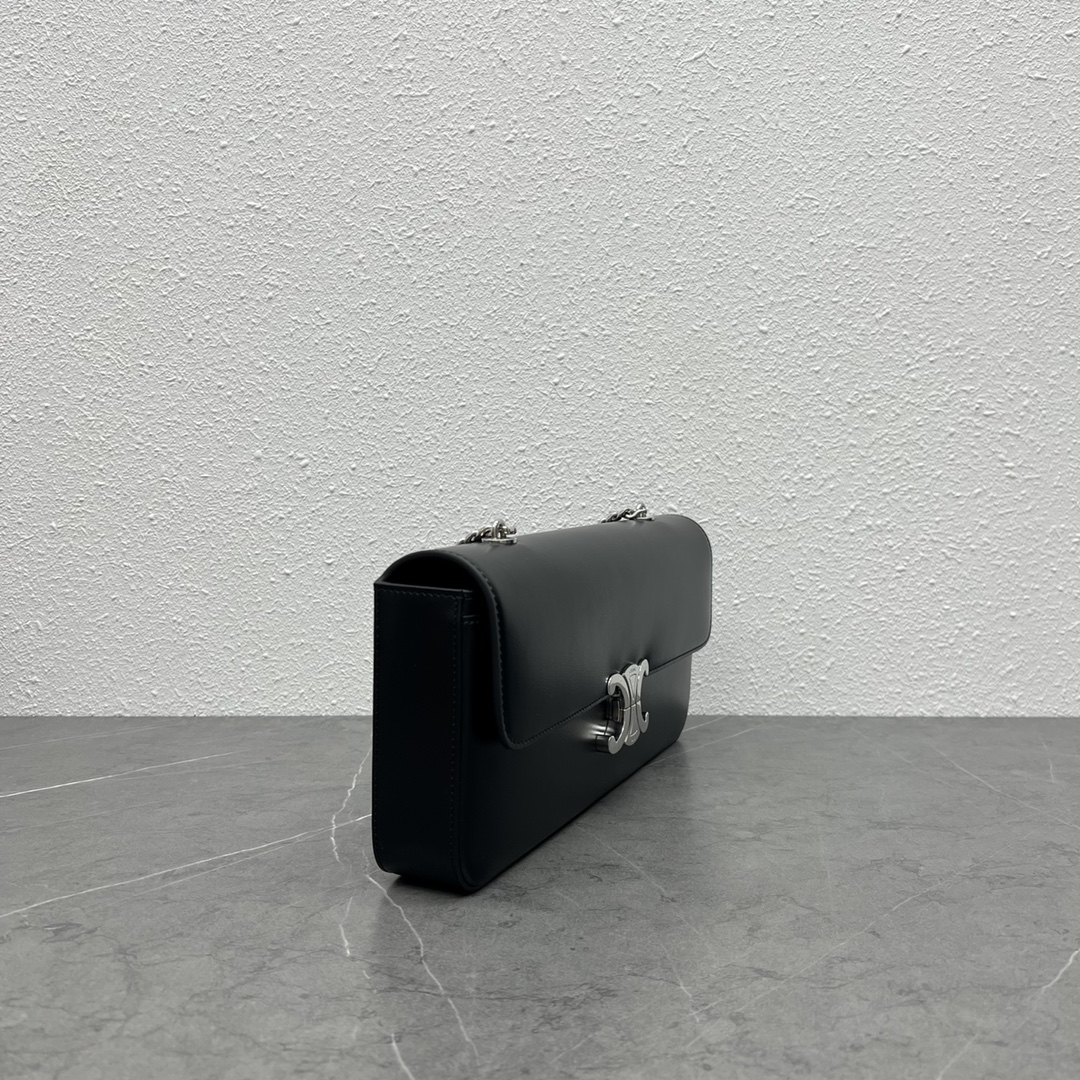 [TOP] CELINE Triomphe Bag 33-13-5 - GHW&SHW - Black