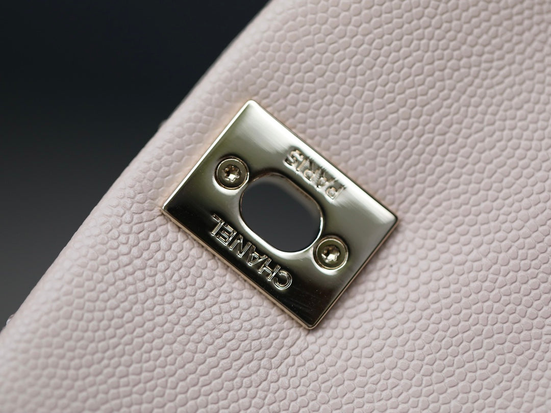 [TOP] CHANEL CoCo Handle Bag Small 19cm - Light Pink & GHW