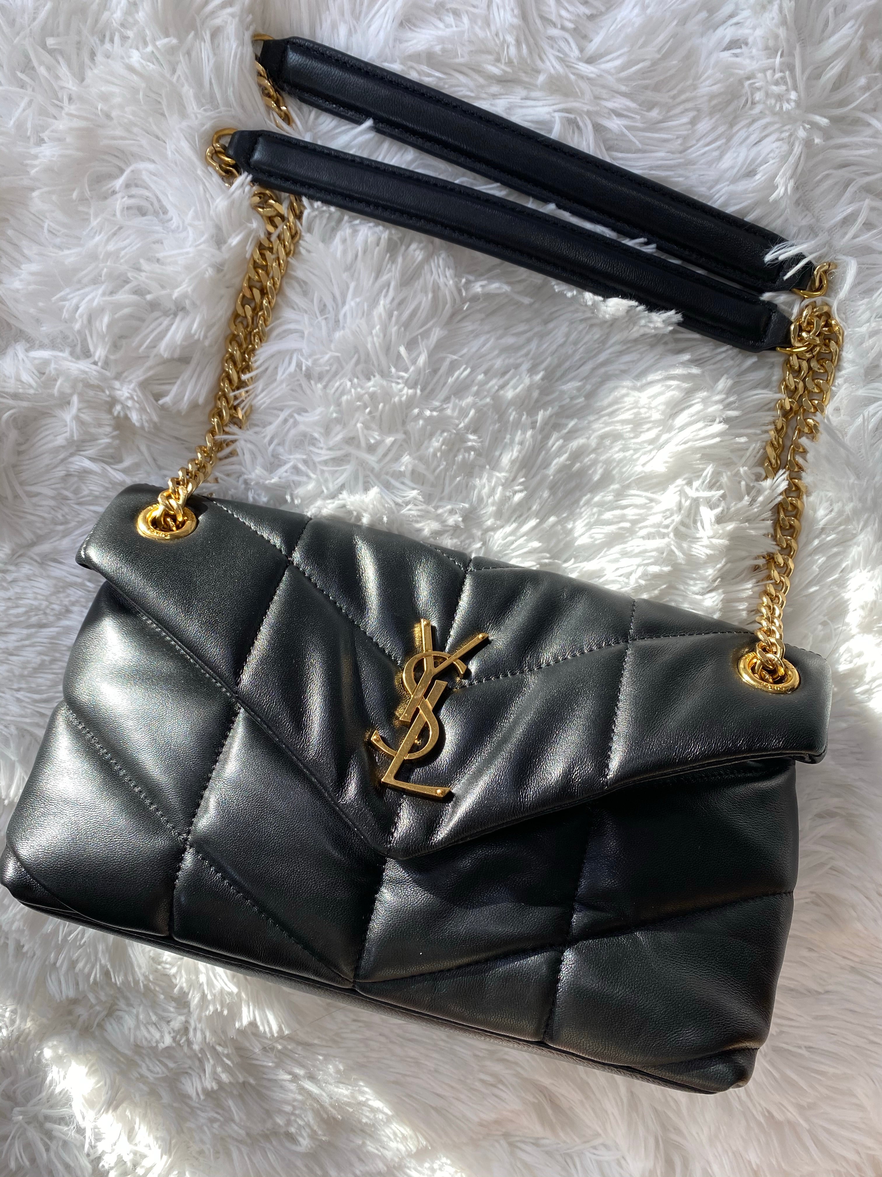 [TOP] Yves Saint Laurent YSL Loulou Puffer Small - Black