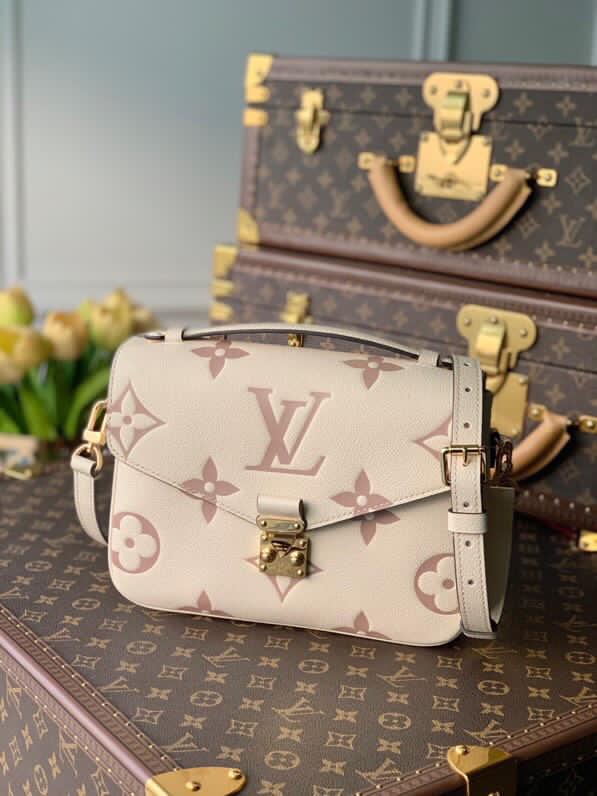 [TOP] LV Metis Giant Monogram Empreinte 2 Tones 25X19X7cm - White