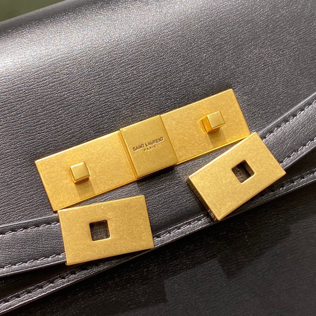 [TOP] Yves Saint Laurent YSL Manhattan Medium Shoulder Bag - Black