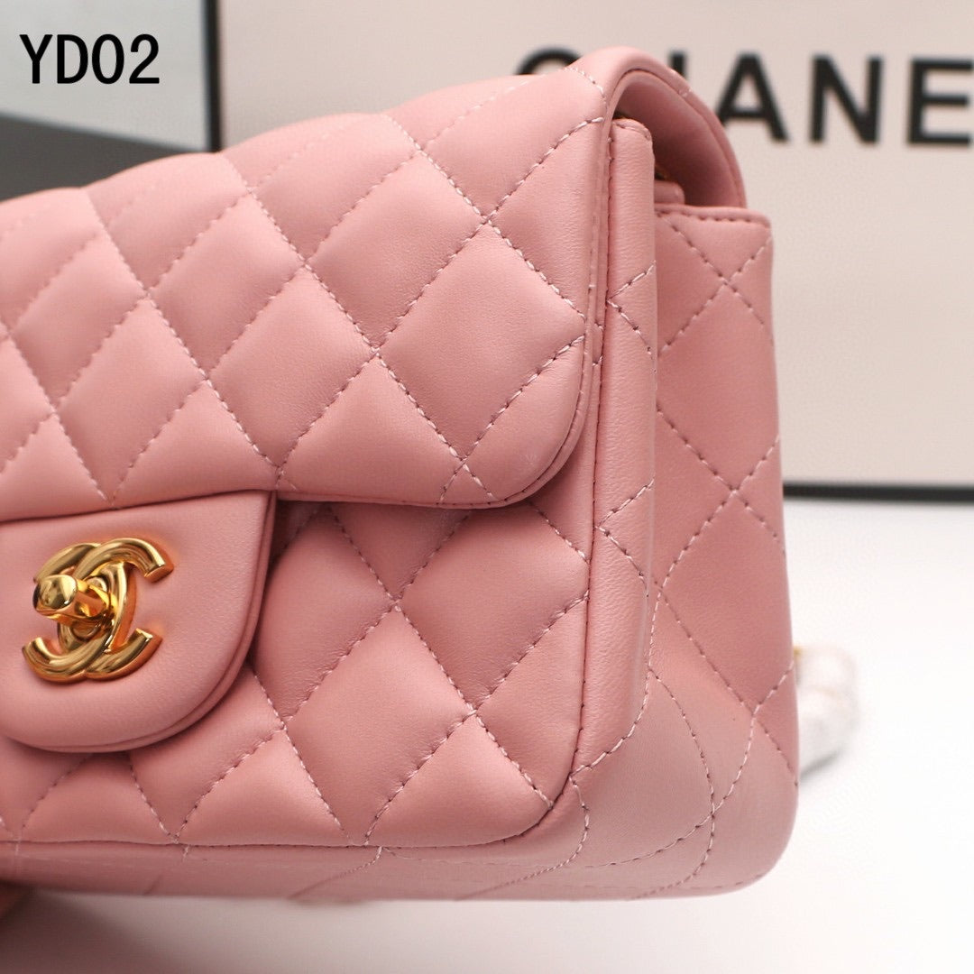 [TOP] CHANEL Classic Flap Bag Lambskin Mini 20cm - Dusty Pink